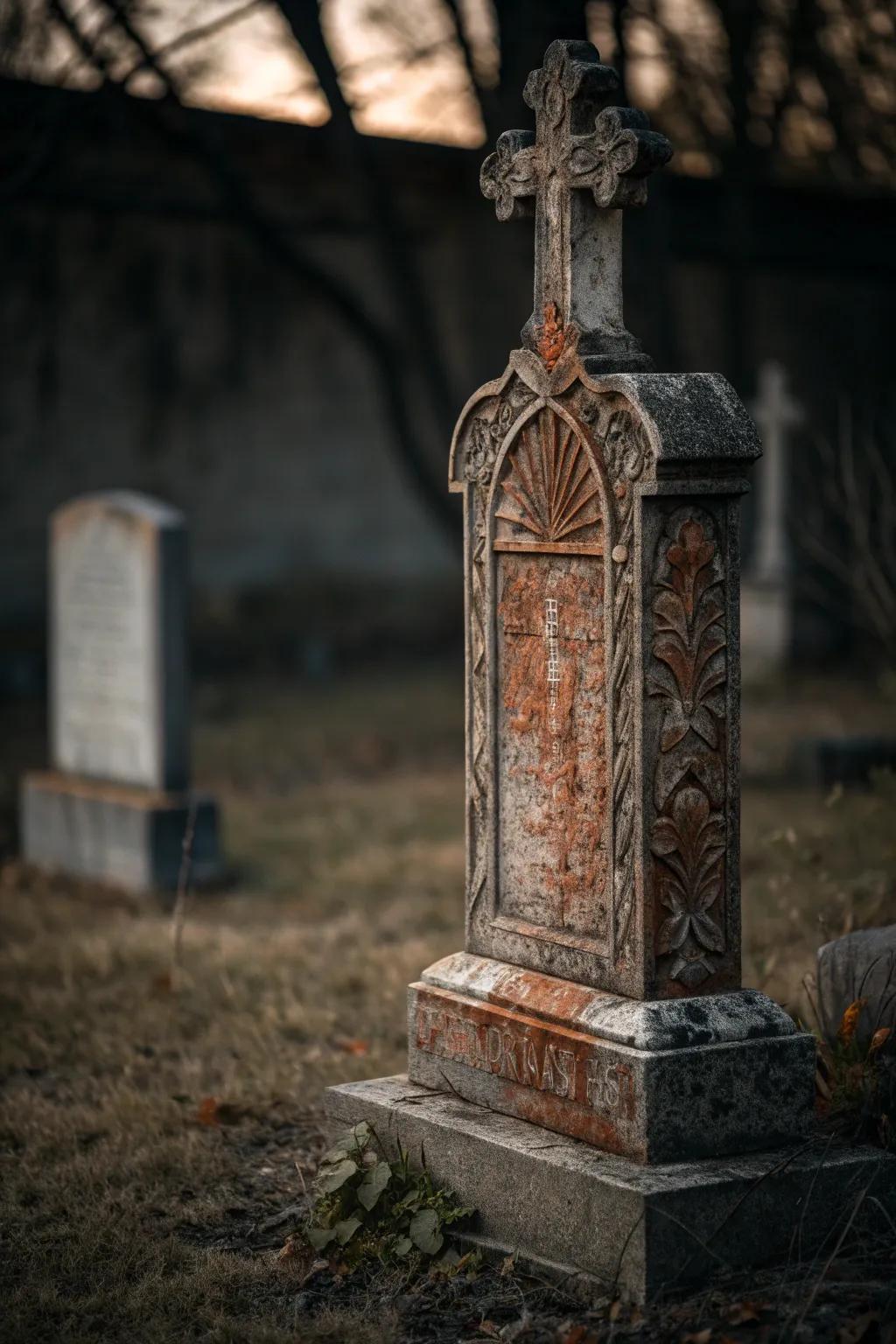Master the art of crafting with this perfectly weathered tombstone design for Halloween.