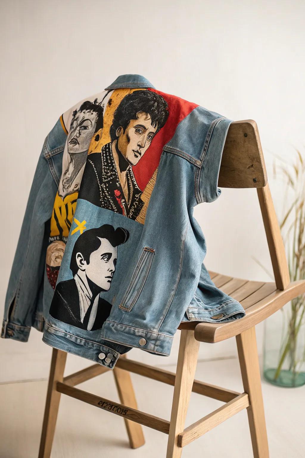 Wear your love for classic cinema with this chic pop culture jean jacket design!