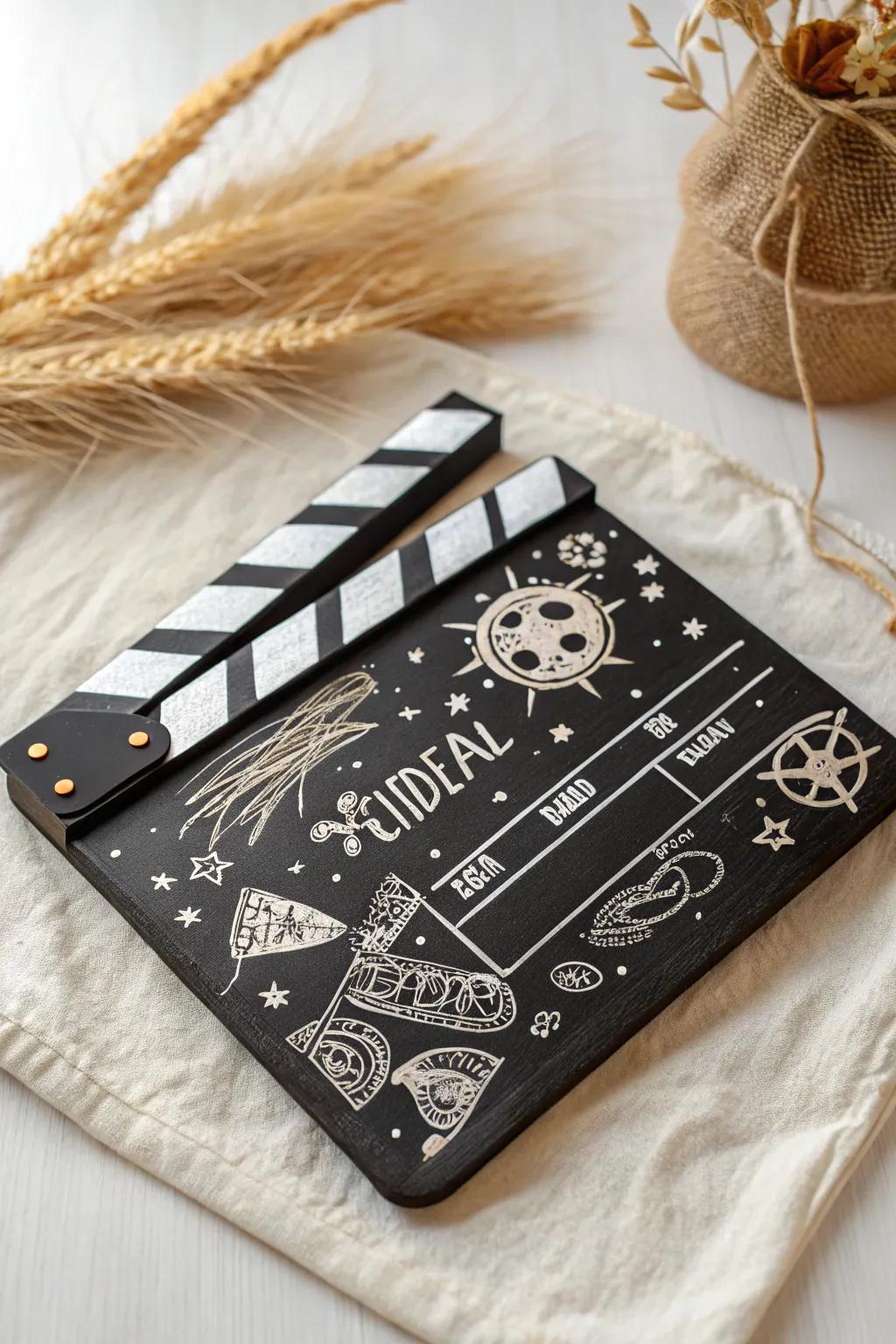 Capture the magic of movies with minimalist doodles that add a whimsical touch to your creative space.