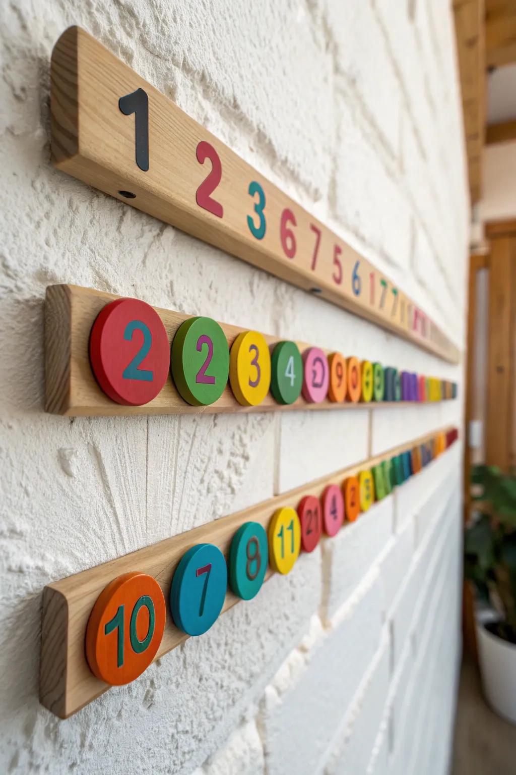 Elevate preschool learning with this stylish magnetic number line, where simplicity meets vibrant creativity.