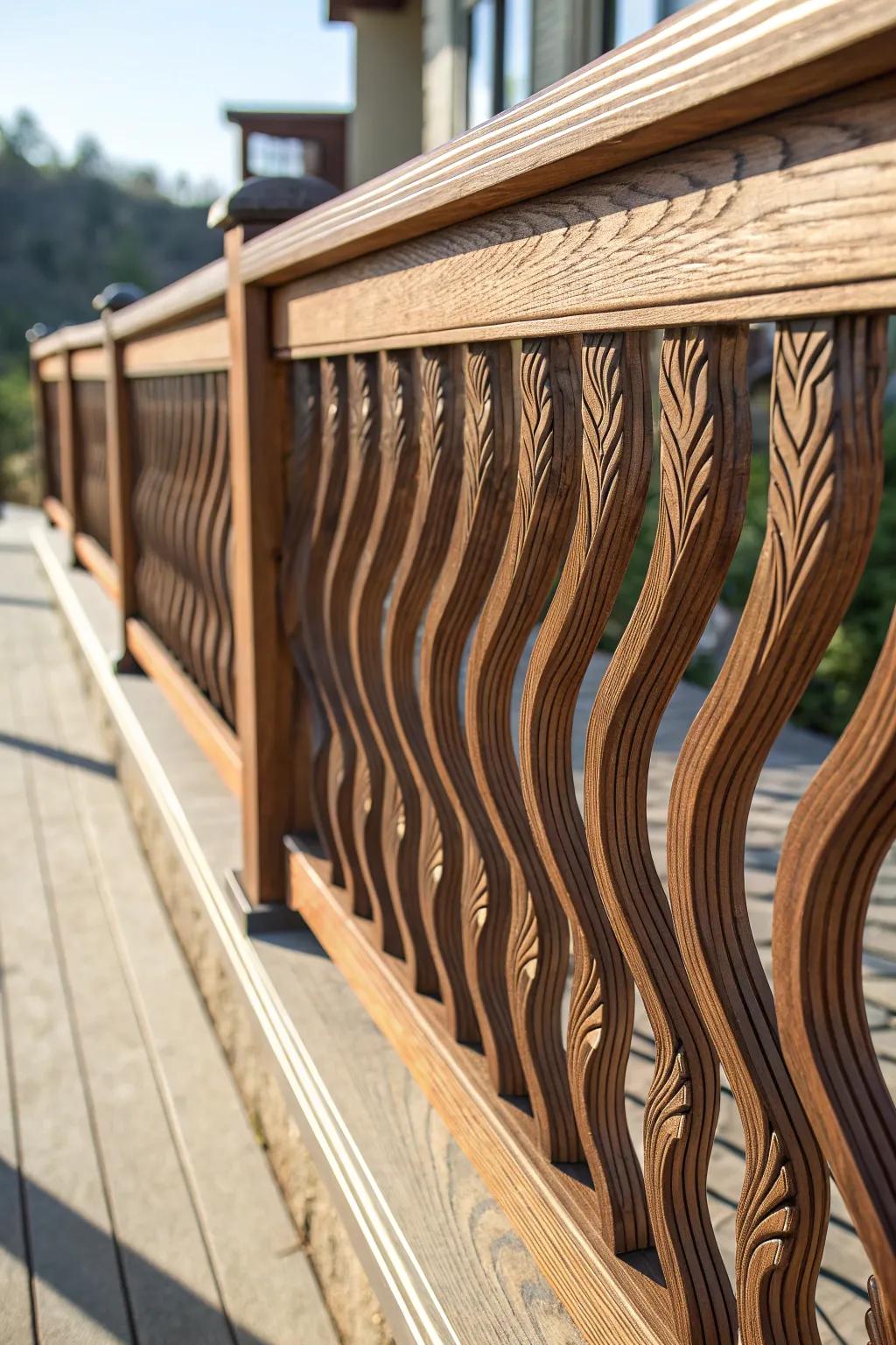Elevate your deck with the artistry of wavy wood patterns.