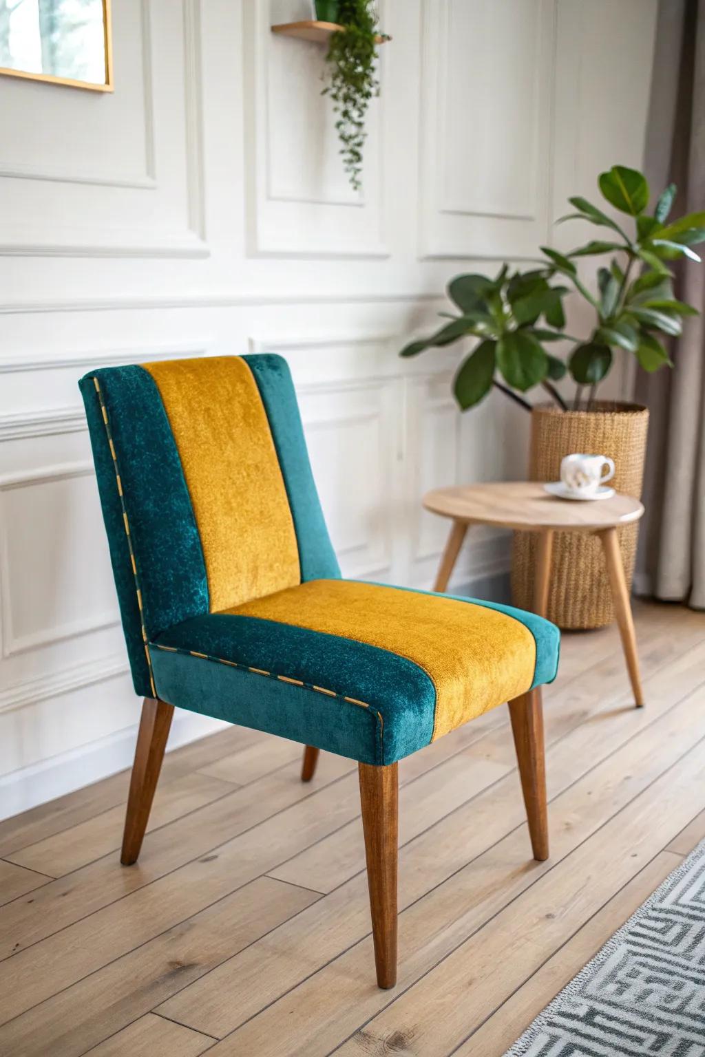Breathe new life into your space: Transform old furniture with bold colors and beautiful fabrics.