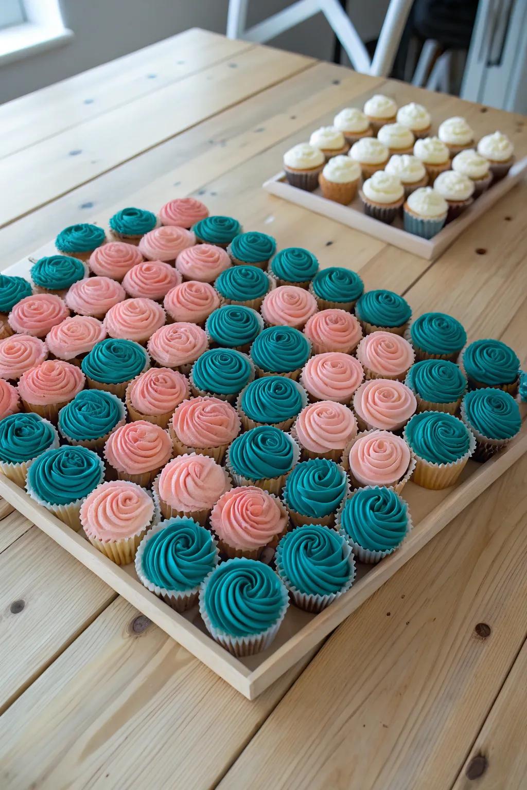 Transform your celebration with a geometric masterpiece in cupcakes—bold, beautiful, and deliciously minimalist.