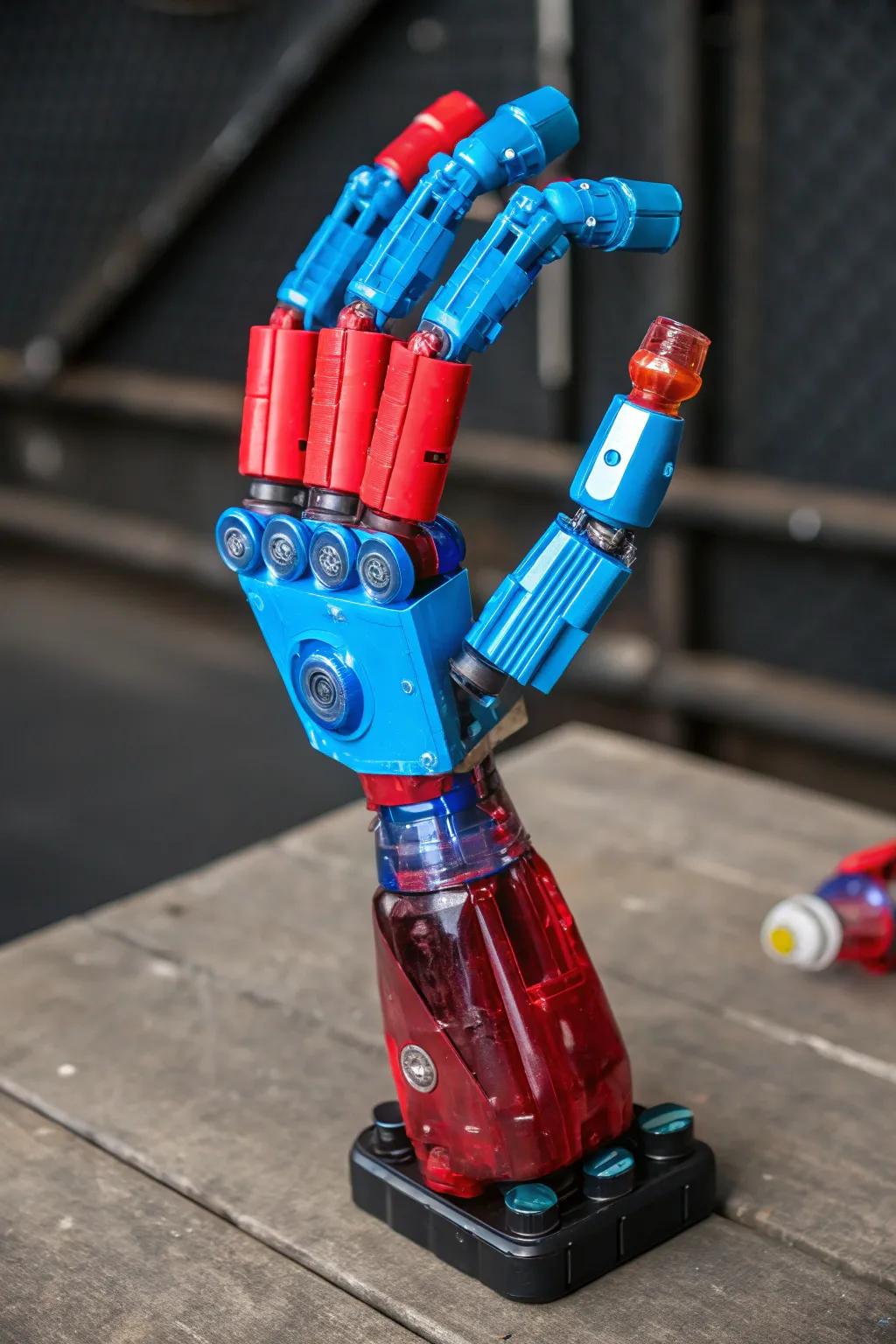 Ingenious Upcycling: Transforming Plastic Bottles into Quirky Robot Limbs