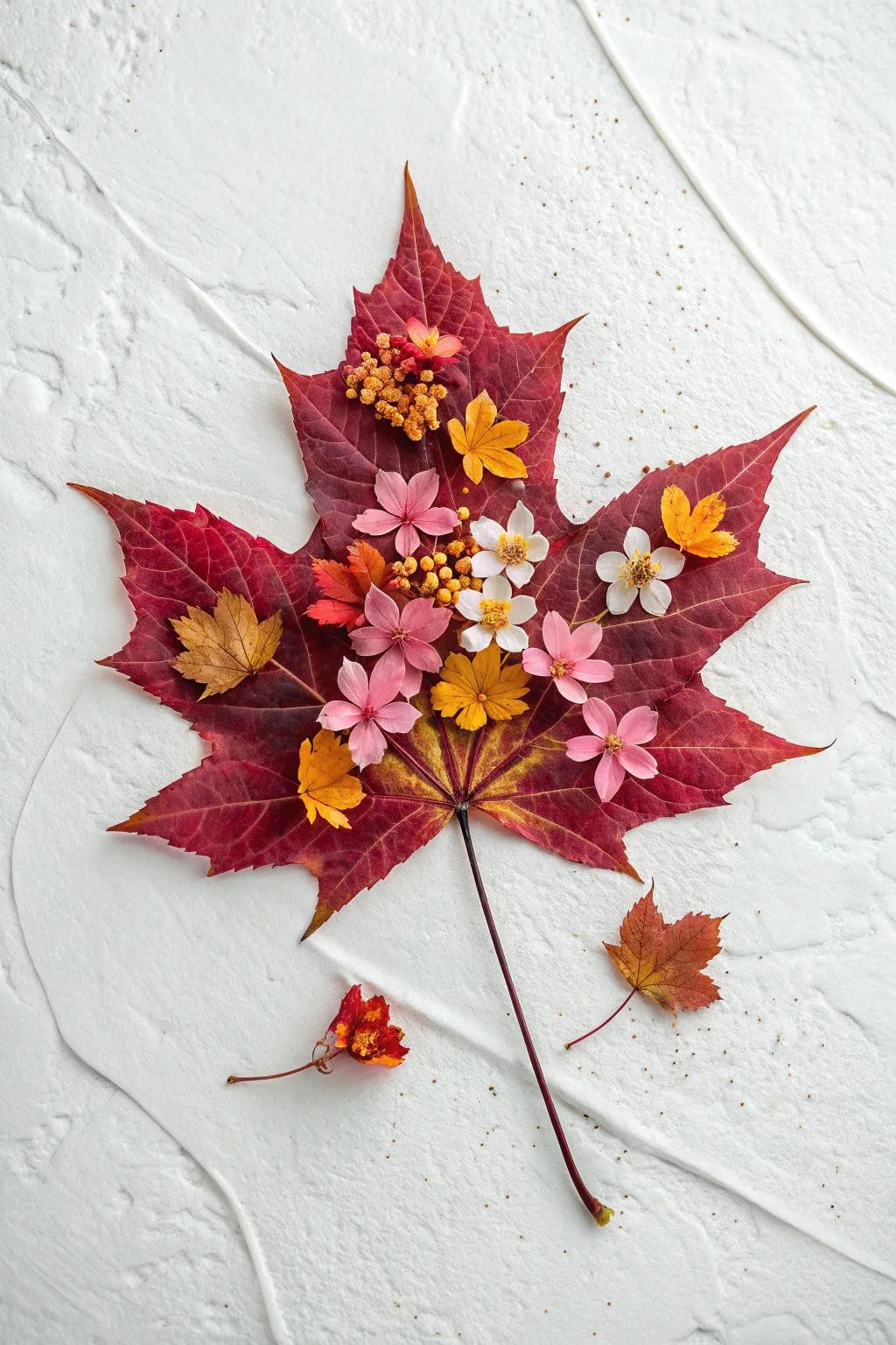Celebrate the seasons with nature's art: a harmonious blend of autumn's warmth and spring's vitality.