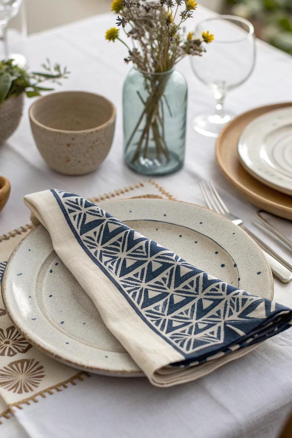 Elevate your dining experience with handcrafted elegance—discover the art of stamped table linens.