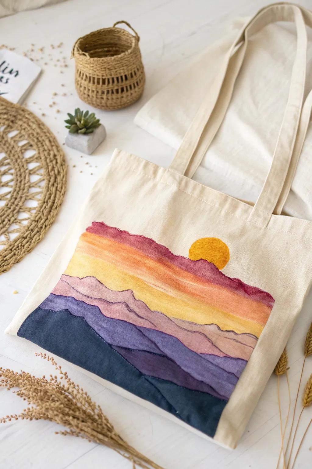 Capture the tranquility of sunset with every stroke - a perfect blend of minimalist elegance and boho charm.