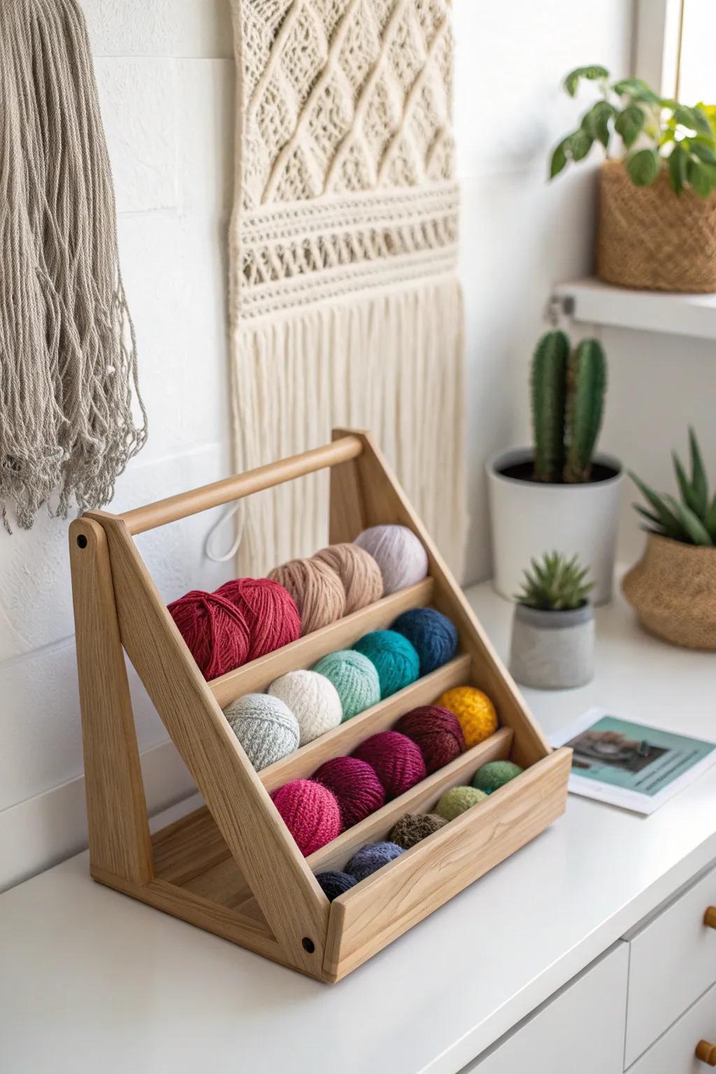 Elevate your craft space with stylish and organized yarn storage!