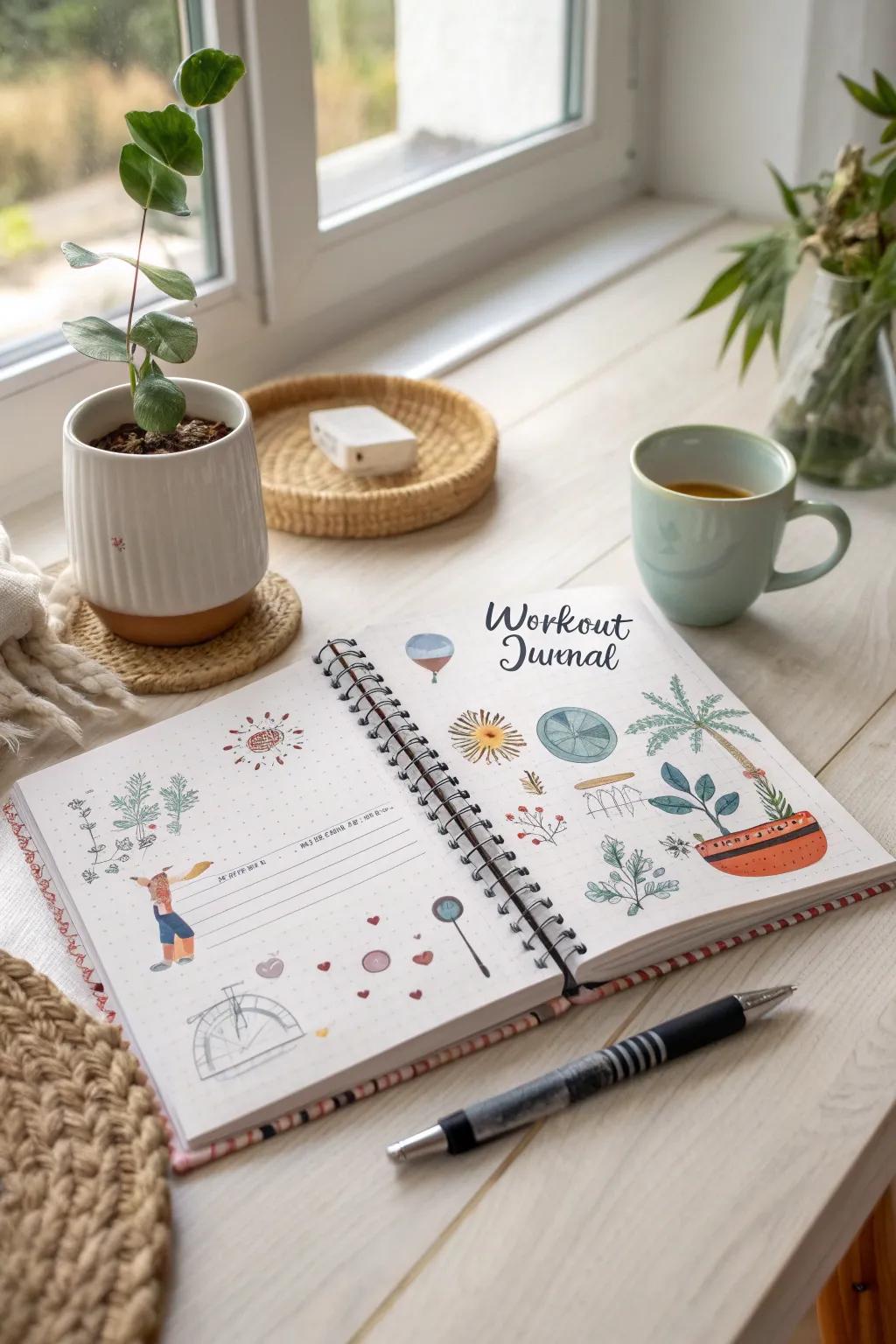 Transform your workout journal into a canvas of inspiration with a splash of creativity and color.