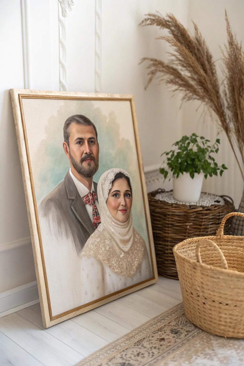 Embrace the timeless beauty of traditional portraits with a modern minimalist touch.