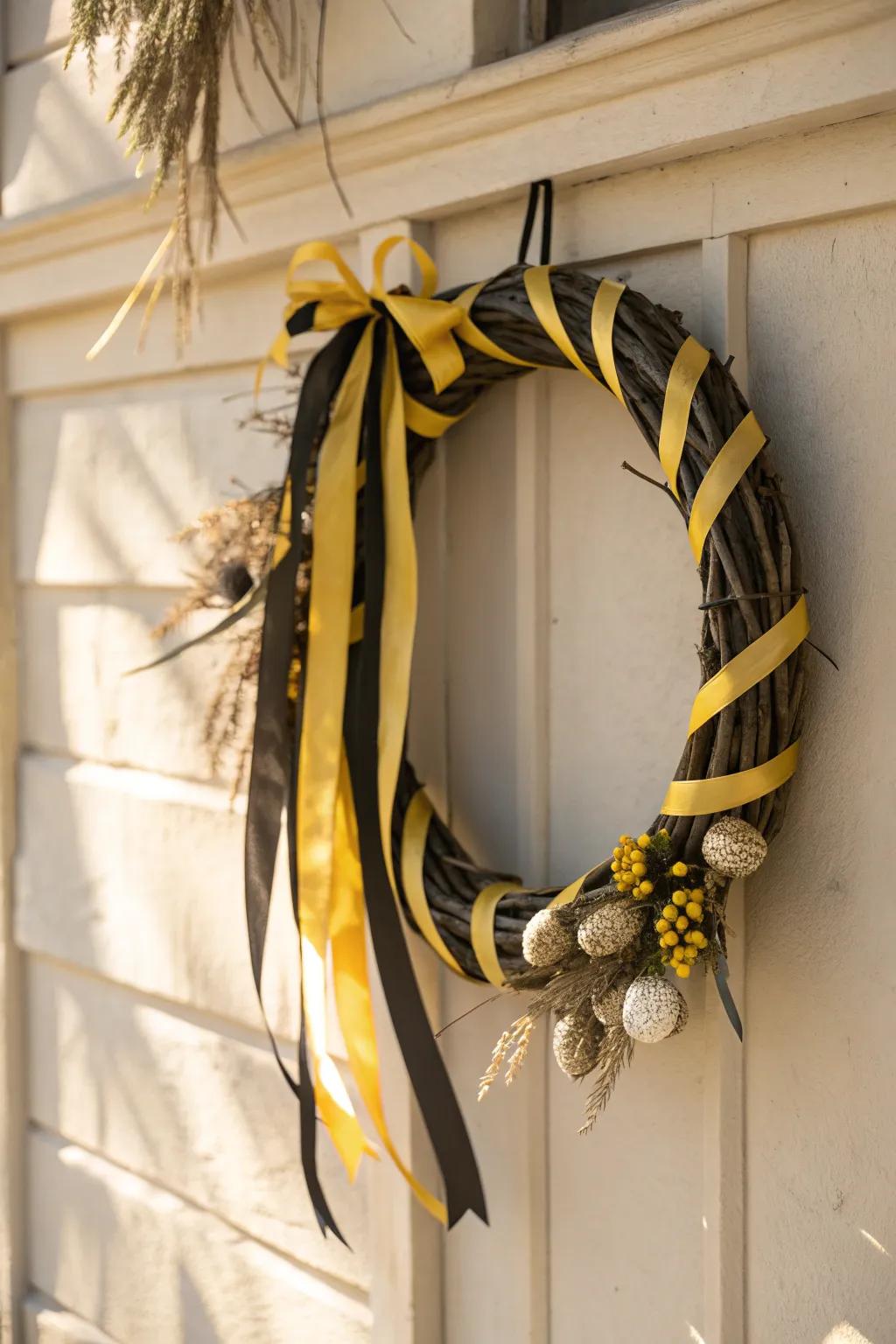 Celebrate nature with a minimalist bee wreath that buzzes with style and simplicity!