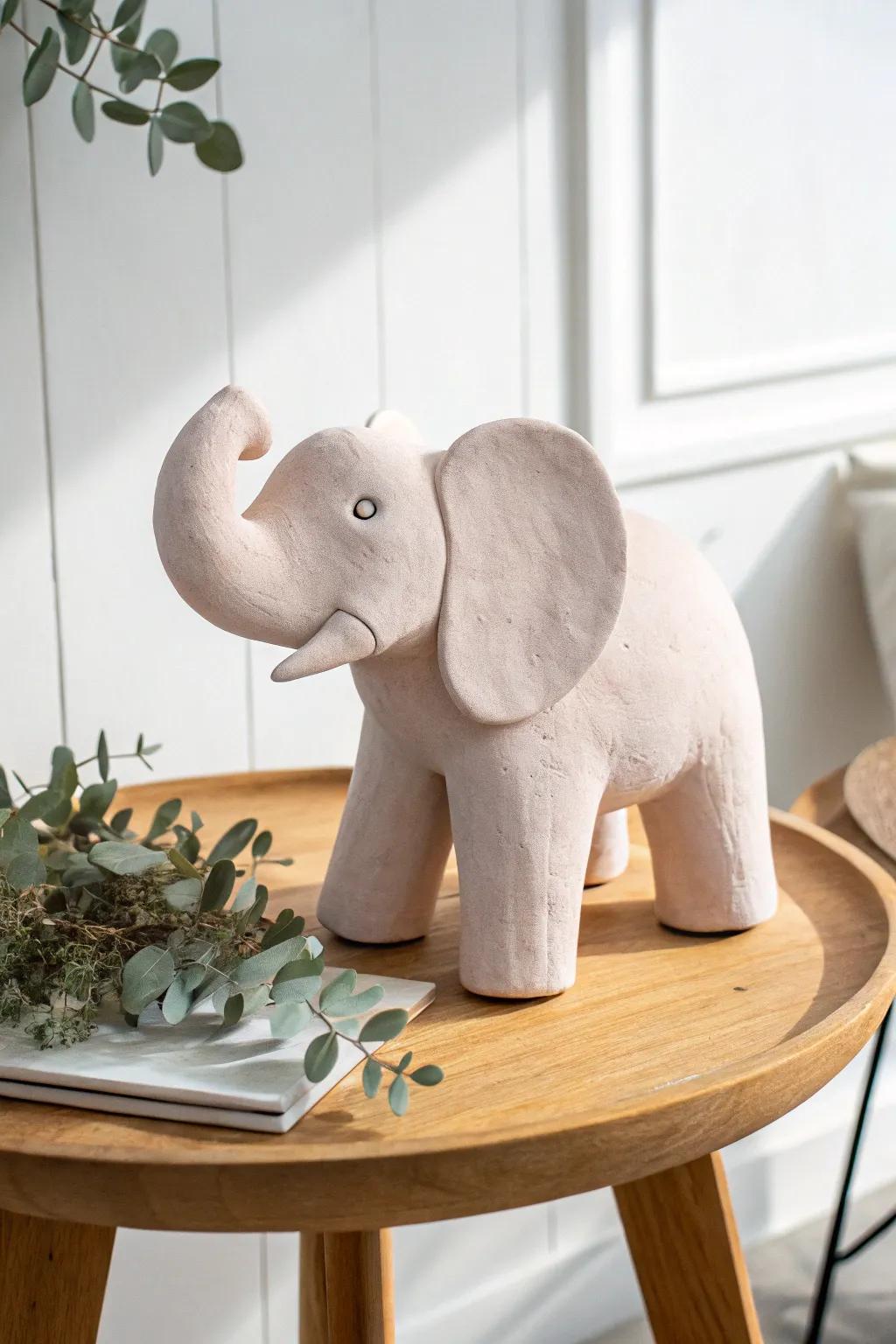 Embrace the art of simplicity with this charming playdough elephant, perfect for your creative journey.