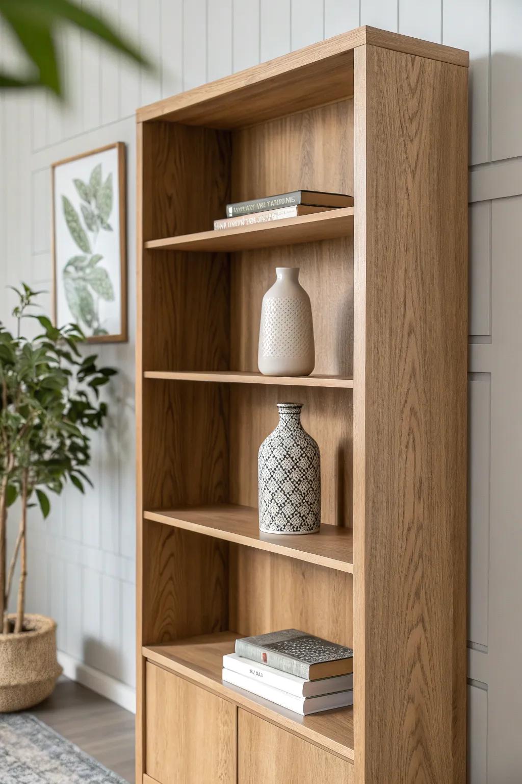 Elevate your shelf game: Embrace simplicity and style with adjustable heights for your treasured pieces.