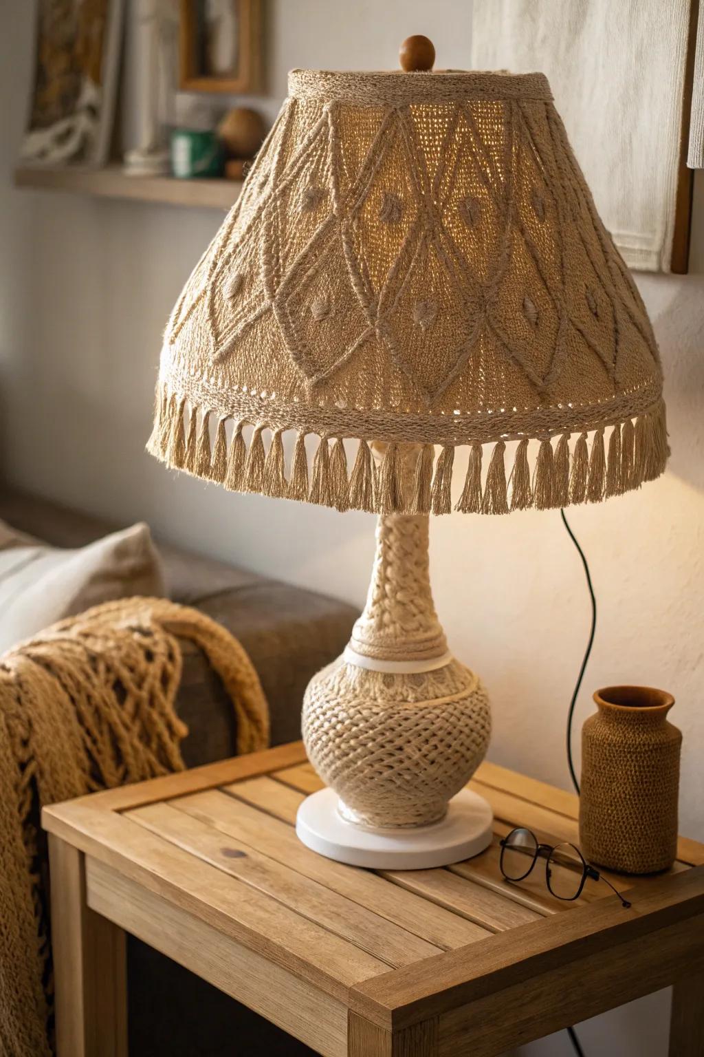 Transform your space with a touch of rustic elegance: DIY Burlap Lampshade.