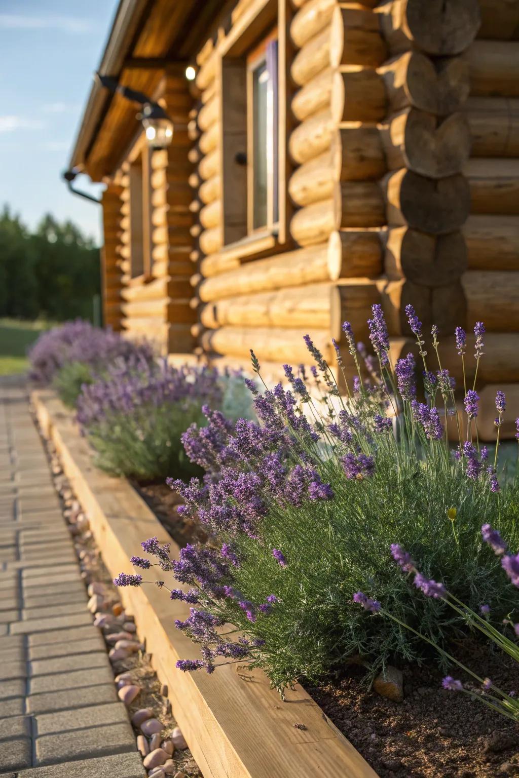 Elevate your cabin's charm with the natural beauty of lavender skirting.