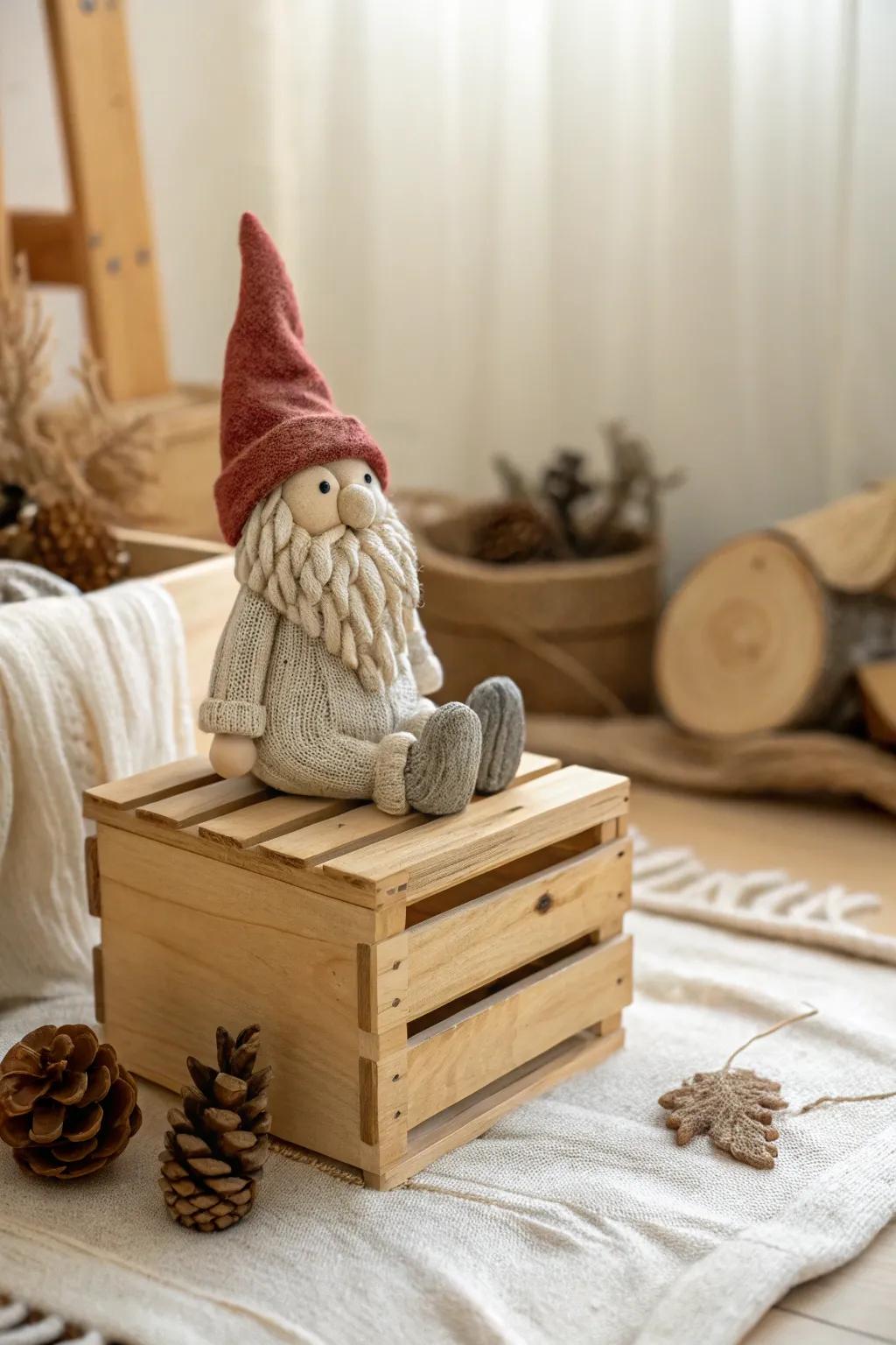 Add a whimsical touch to your holiday decor with charming handcrafted gnomes.