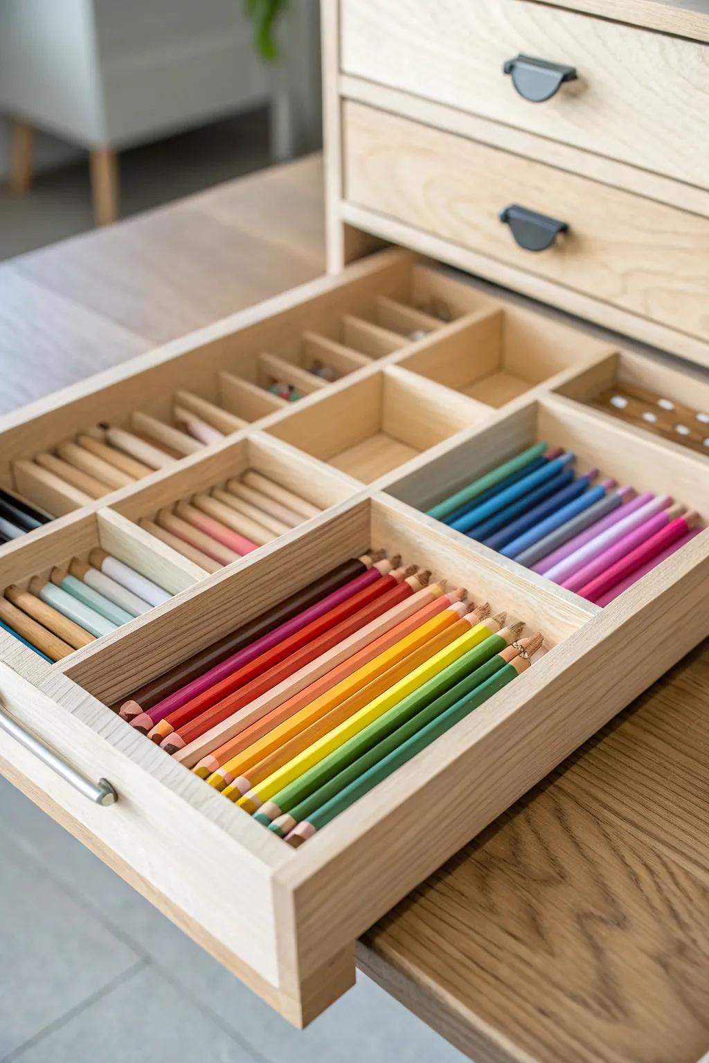 Transform your studio with these elegant drawer inserts—where Scandinavian simplicity meets Boho creativity. 🌿🎨 #OrganizedArt