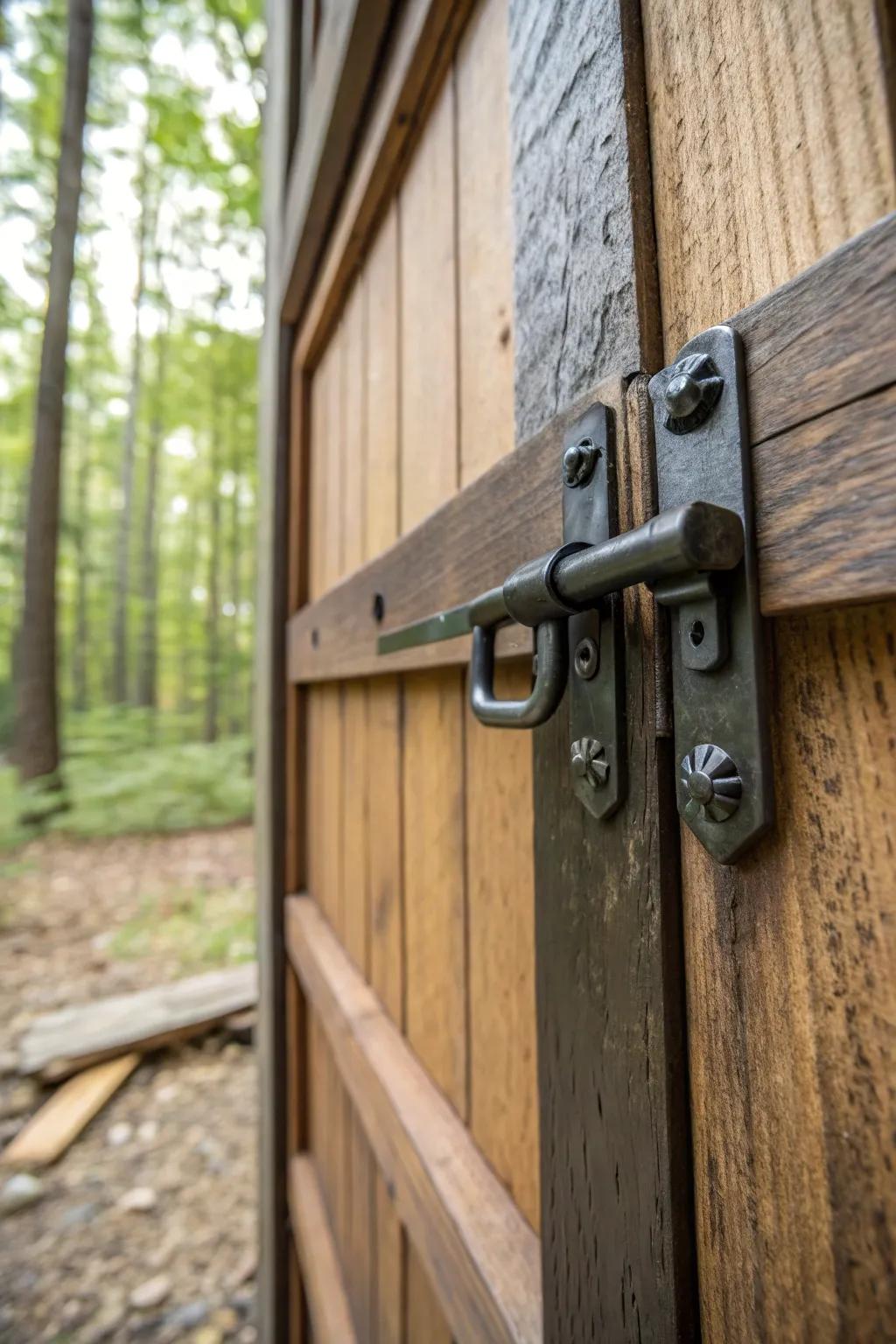 Secure your hideaway with style: A latch that combines strength and simplicity.