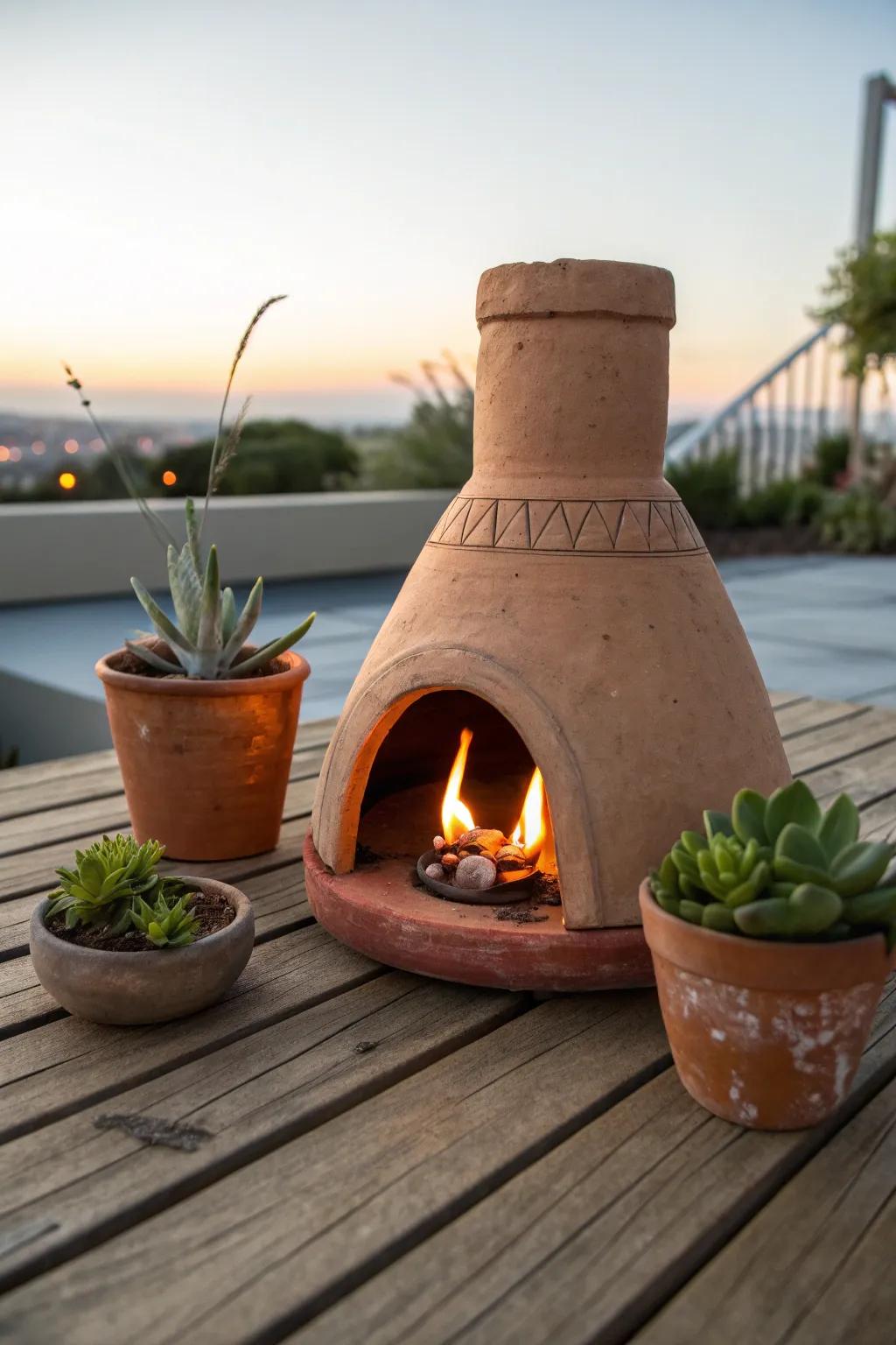Transform your outdoor space with this charming DIY terracotta chiminea. Perfect for cozy evenings.
