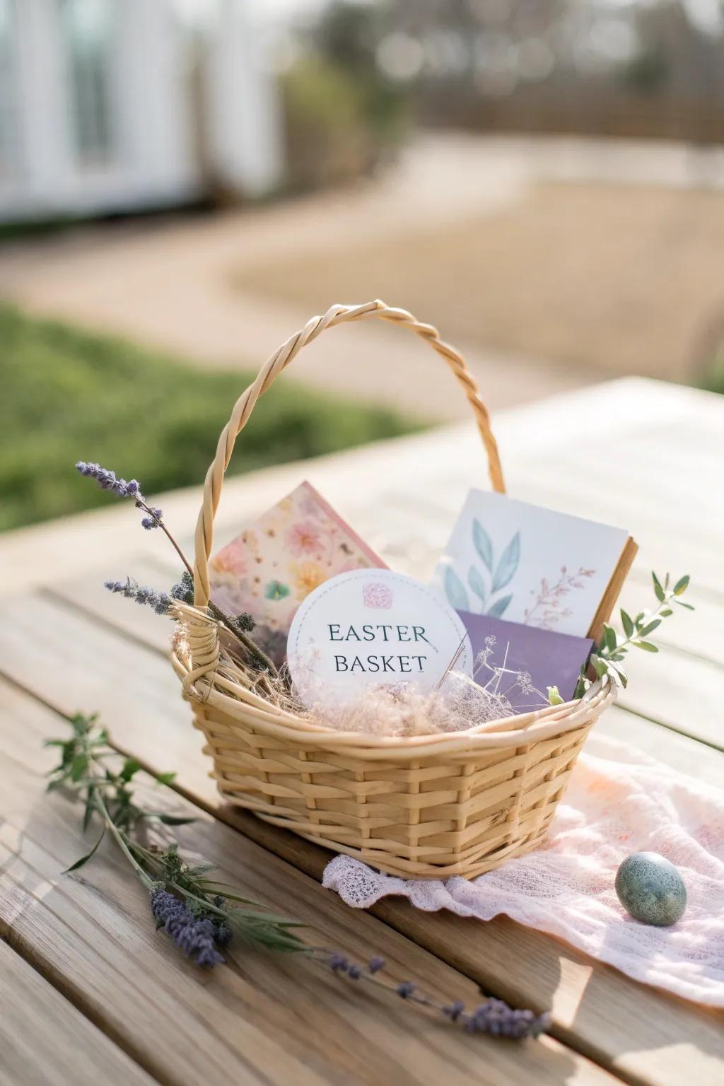 Charming Easter Surprises: A Basket of Delightful Gift Cards for a Special Spring Touch.