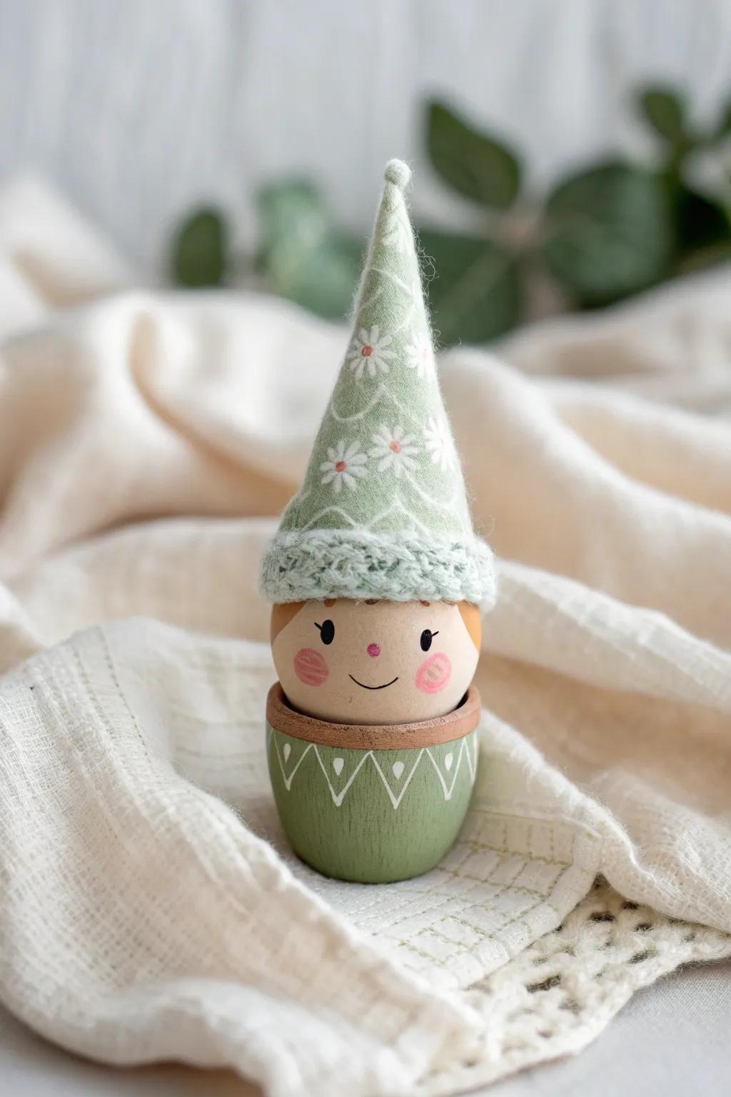Delight in the charm of handcrafted elf ornaments this season, where simplicity meets whimsy.