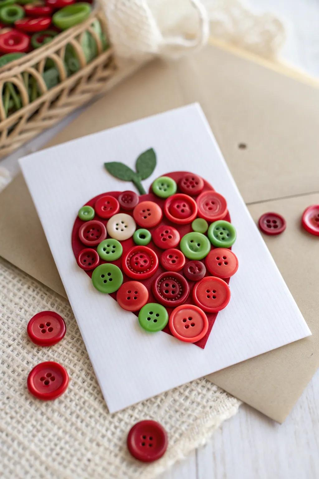 Crafting Memories: A Button Apple Keepsake for the First Day of School