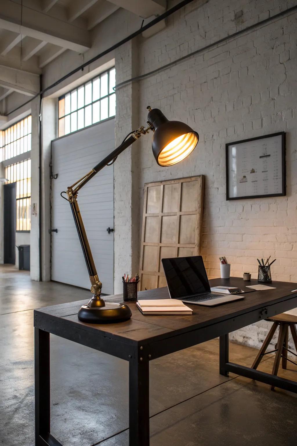 Transform your garage office into a productivity haven with the perfect lighting setup. #GarageOffice #LightingDesign