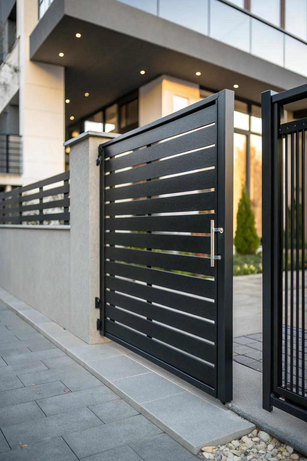 Embrace modern minimalism with a sleek and stylish gate cover that speaks volumes through simplicity.