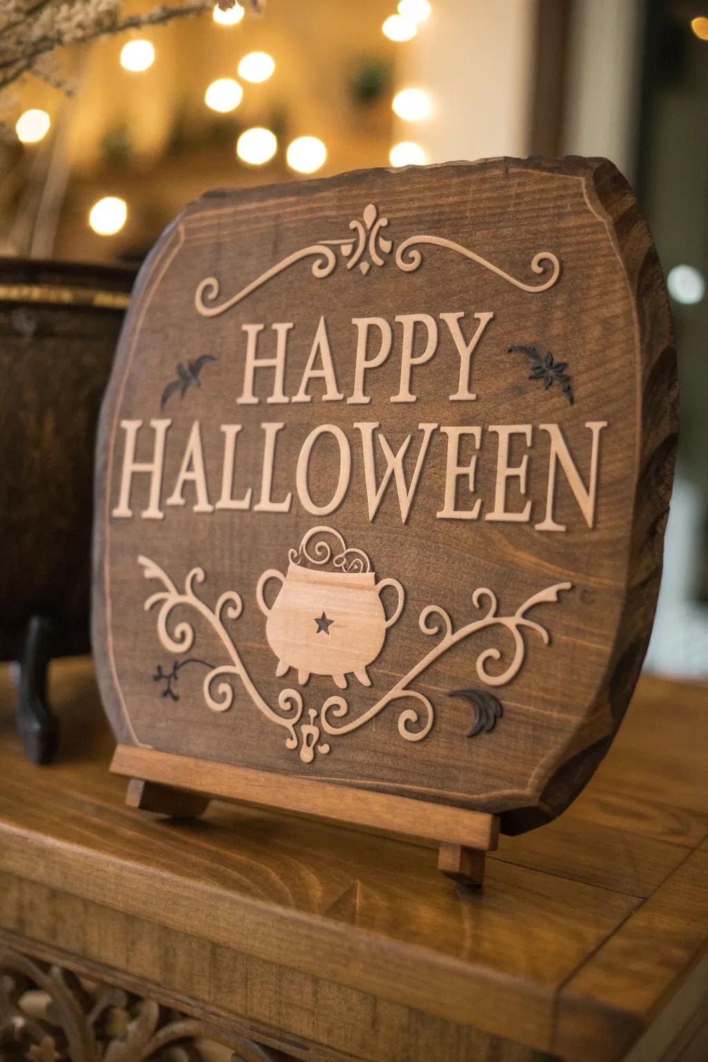 Craft a spellbinding Halloween with enchanting engraved plaques.