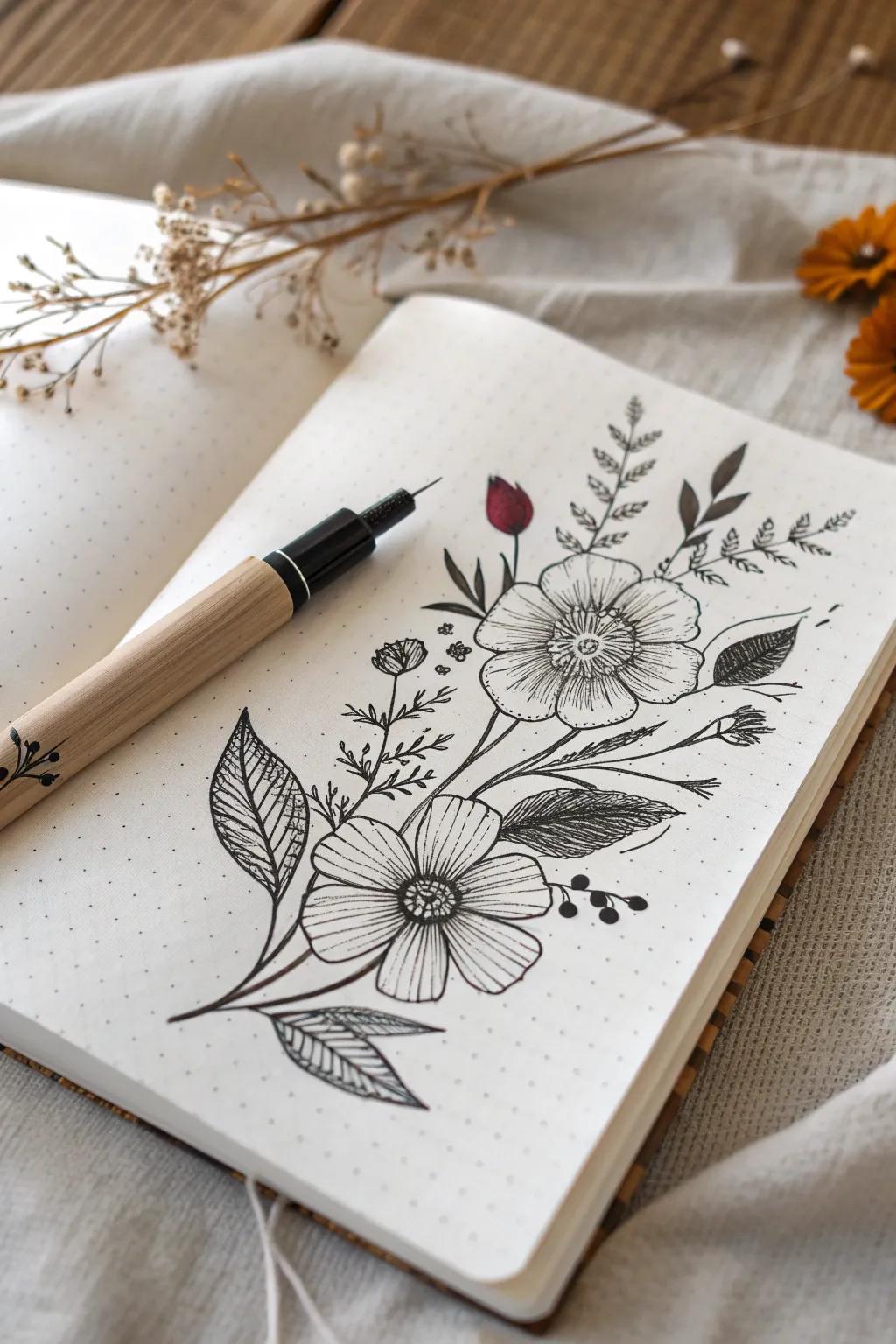 Unleash your creativity with the simplicity of doodle art—where every line blooms into a whimsical masterpiece.