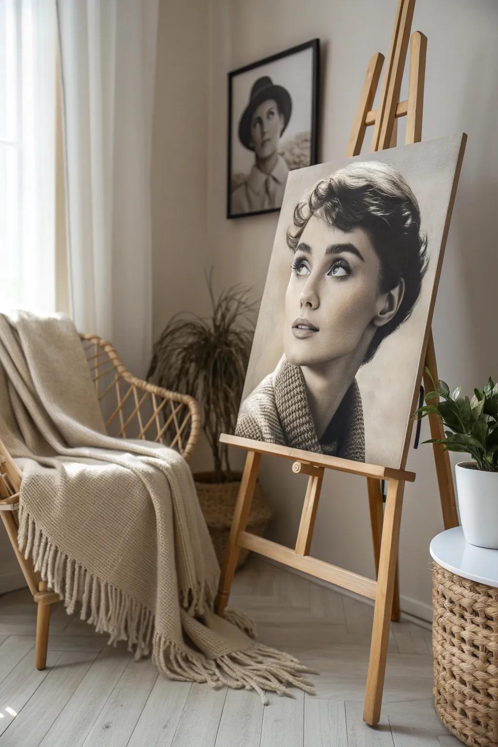 Capture the essence of cinematic icons with a minimalist touch. 🎨✨ #Artistry #MinimalistBeauty