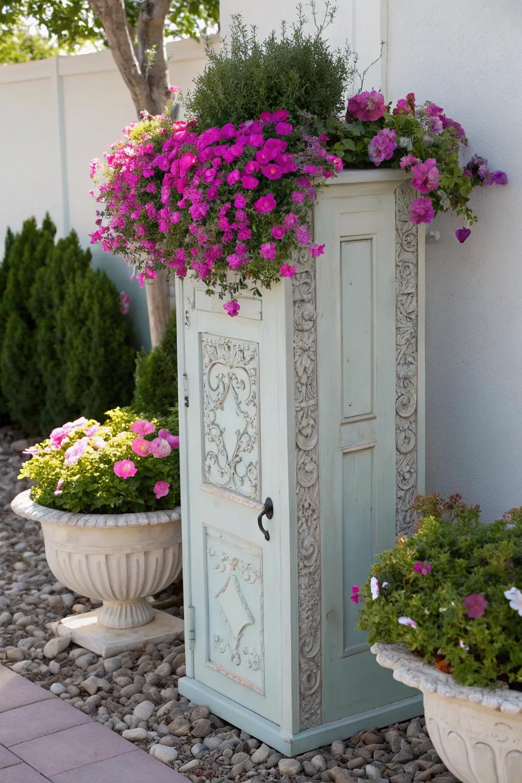 Breathe new life into your garden with a repurposed cabinet door planter. A perfect blend of Scandinavian simplicity and Boho charm.