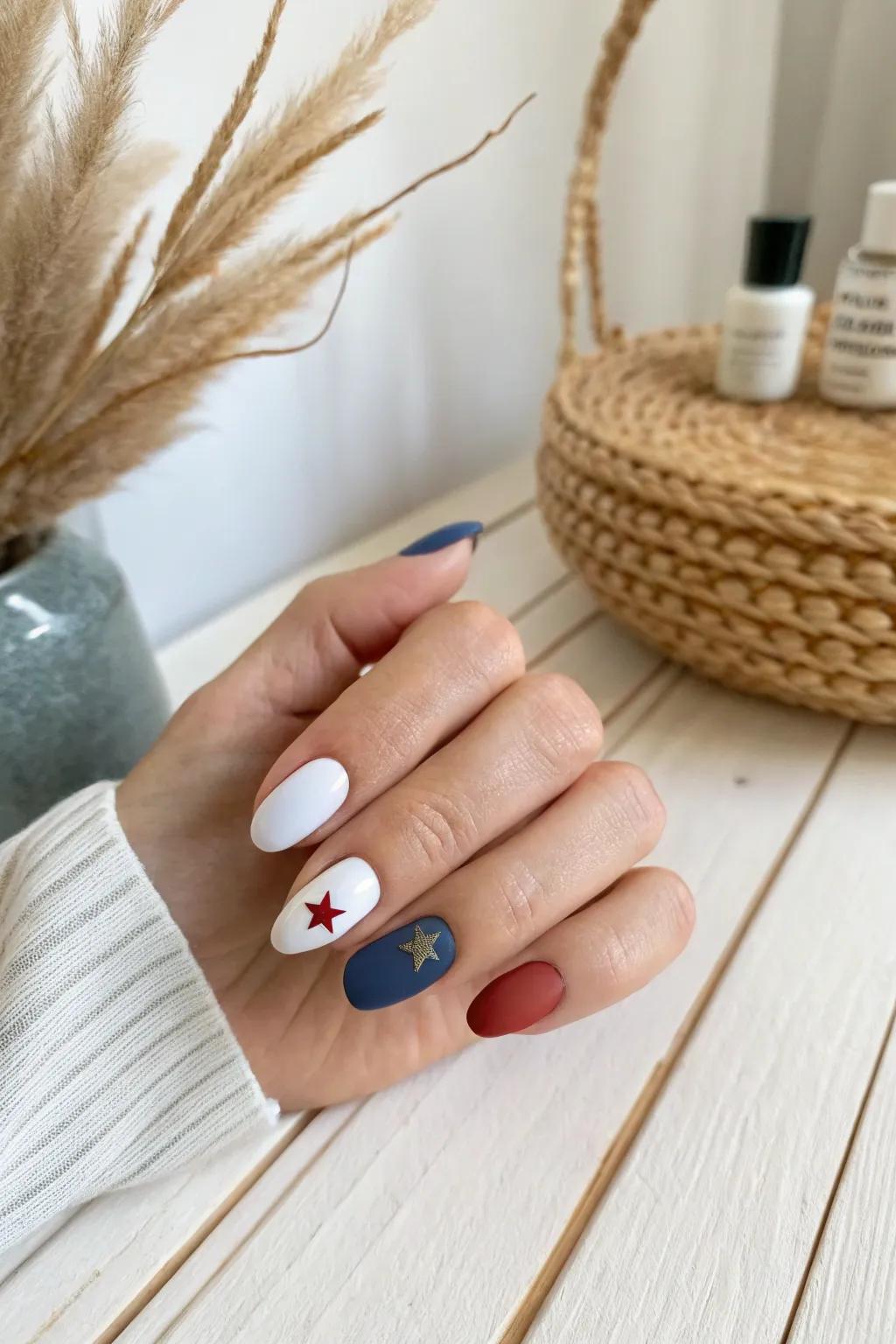 Effortless elegance with a touch of patriotism. Perfect for a quick Fourth of July look!