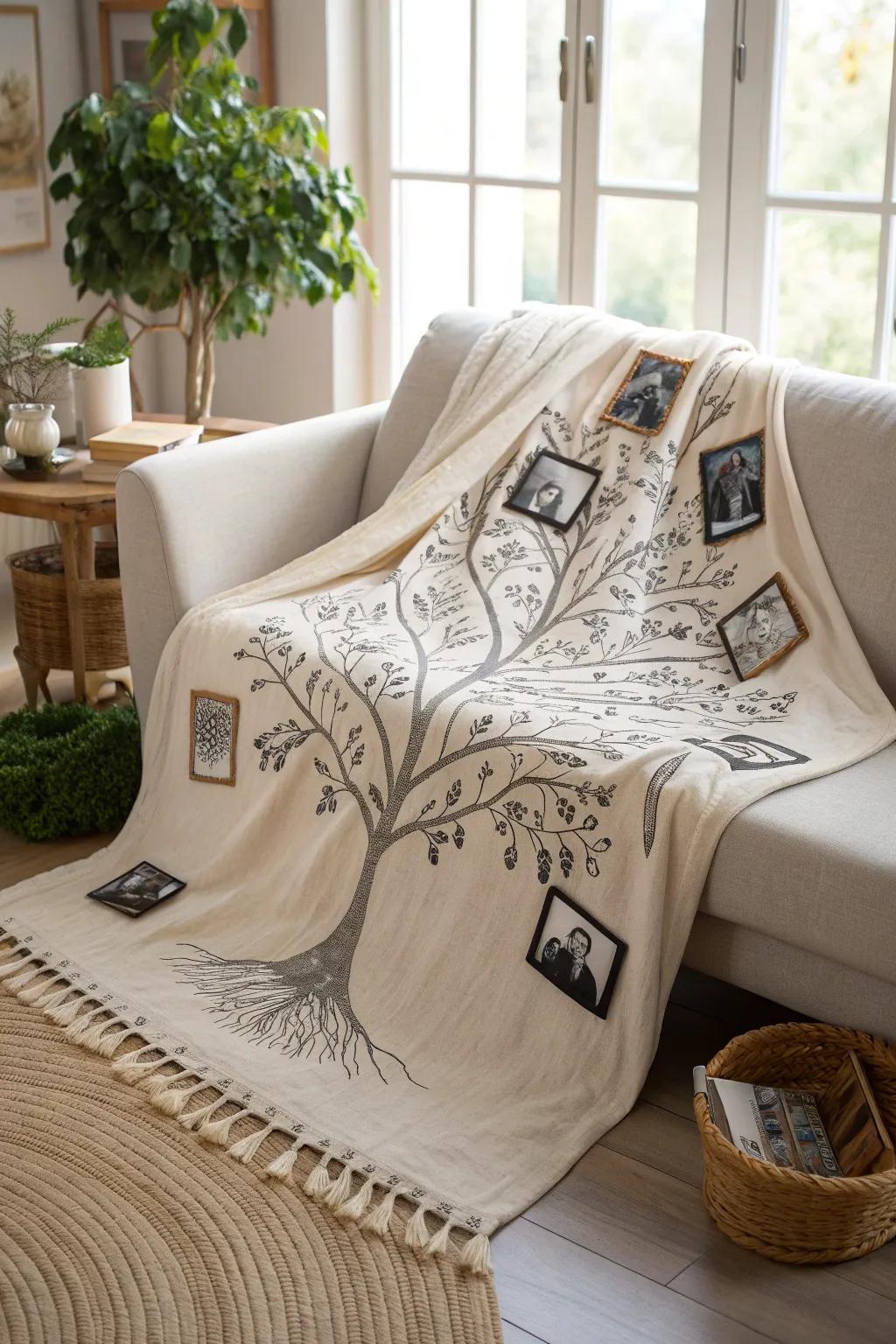 Wrap yourself in cherished memories with a family tree blanket that beautifully weaves past and present together.