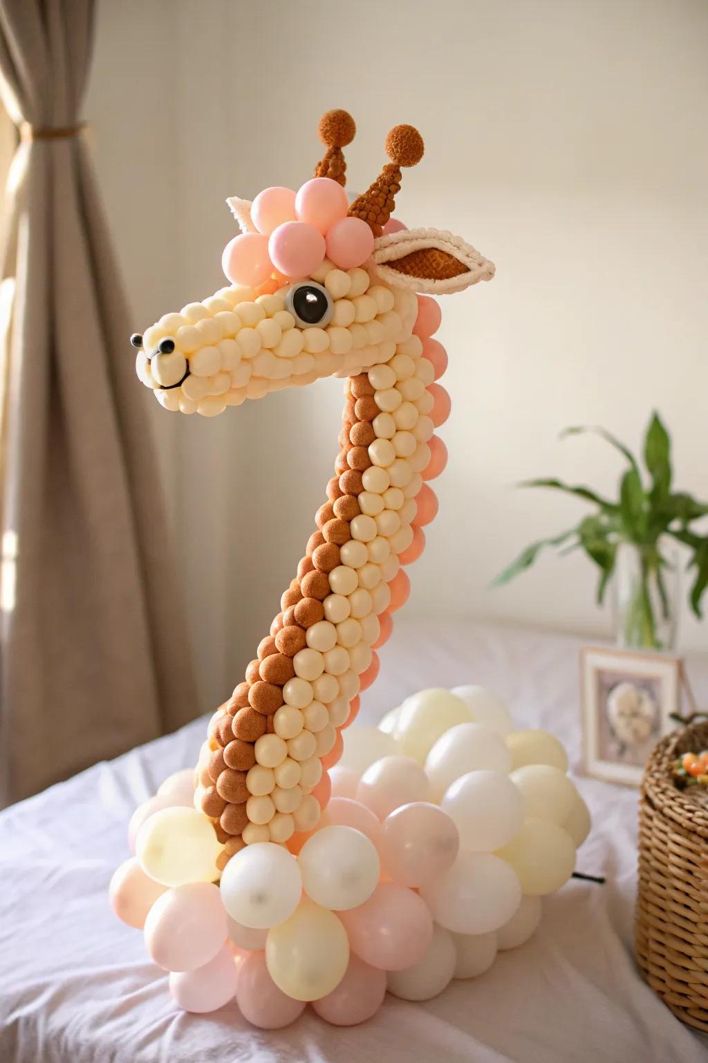 Elevate your style with a whimsical giraffe balloon hat, where minimalism meets playful creativity.