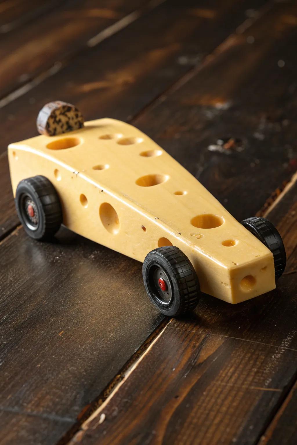 Whimsical Craftsmanship: A Pinewood Derby Car with a Cheesy Twist