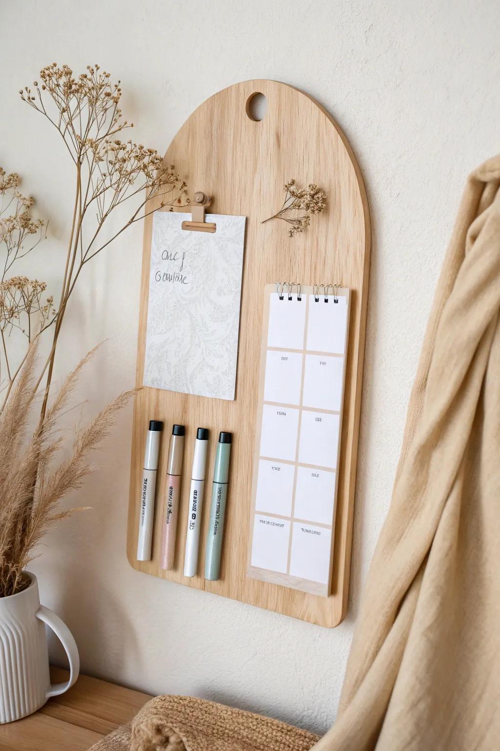Elevate your space with a minimalist brag board, perfect for jotting down achievements and inspirations!