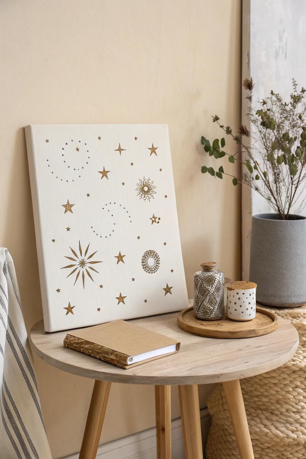 Embrace the charm of simplicity with tiny stencil motifs that enhance your creative space.