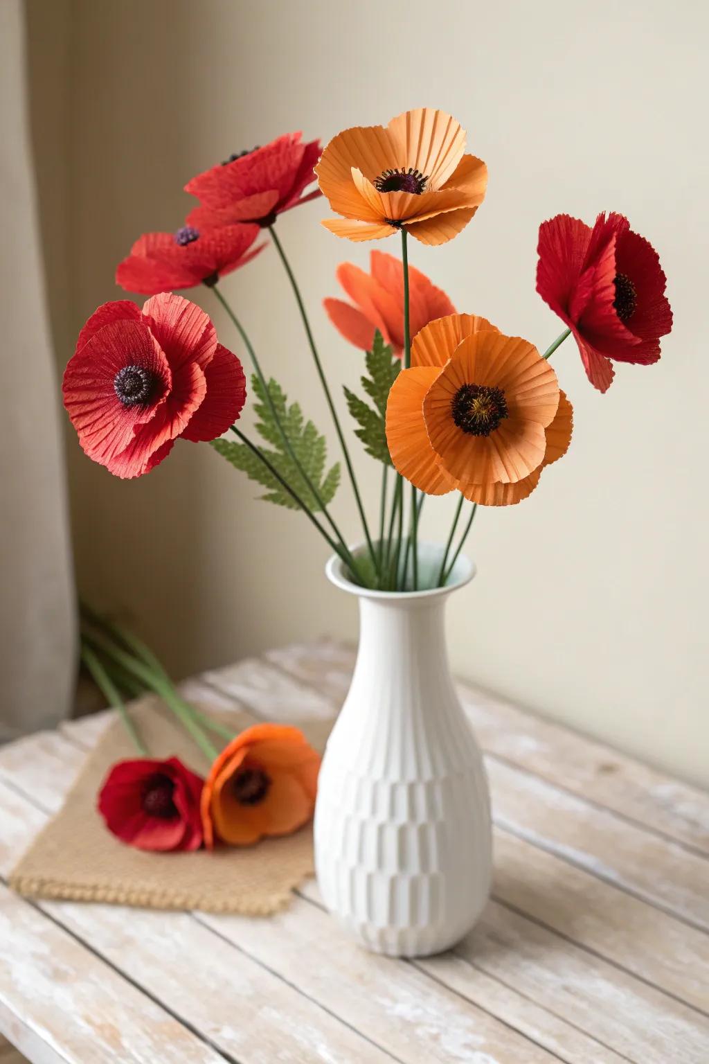 Brighten your space with a bold poppy bunch, crafted with love and creativity.