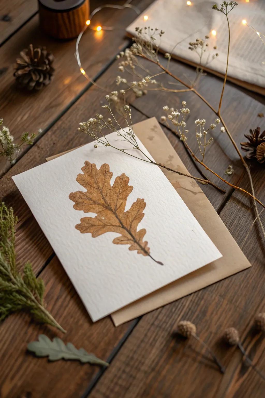 Celebrate the season with nature's elegance: a minimalist Christmas card adorned with local flora.