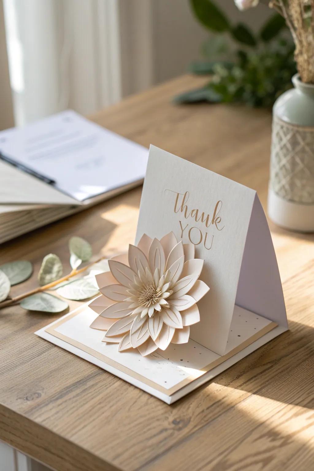 Delight in the joy of giving with a beautifully crafted interactive pop-up card, where simplicity meets elegance.