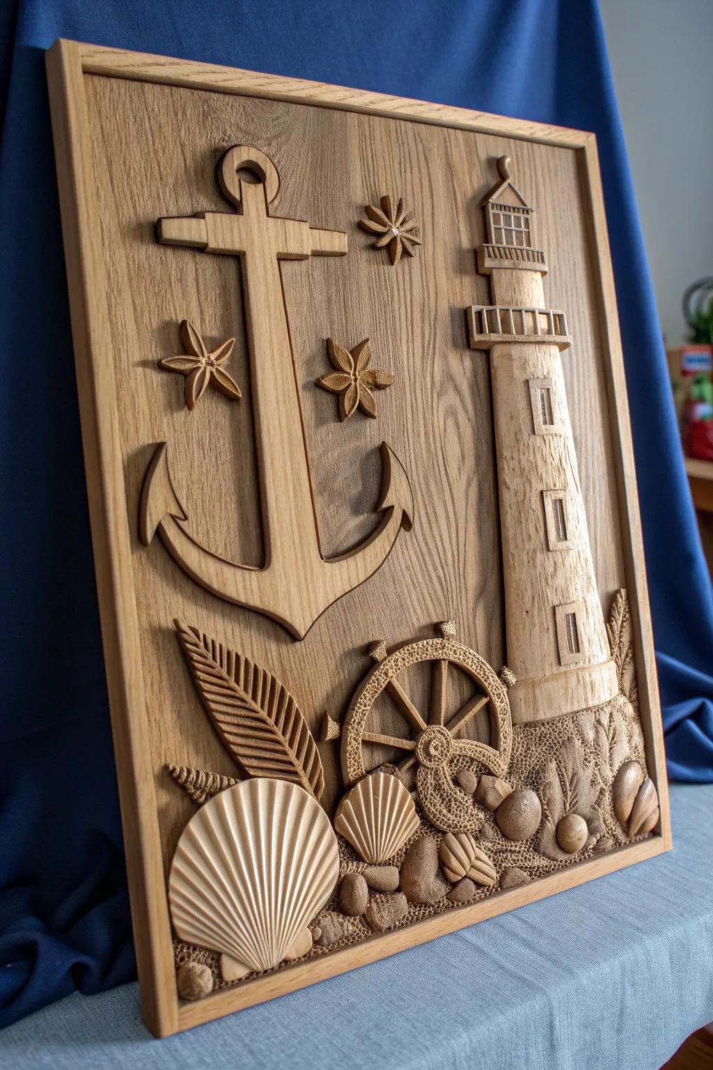 Bring the beach home with this exquisitely crafted nautical sign, a perfect touch of oceanic charm for any space.