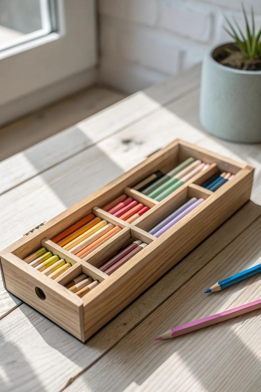 Transform your art space with the natural elegance of wooden storage. 🎨✨ #CraftedBeauty #MinimalistArt