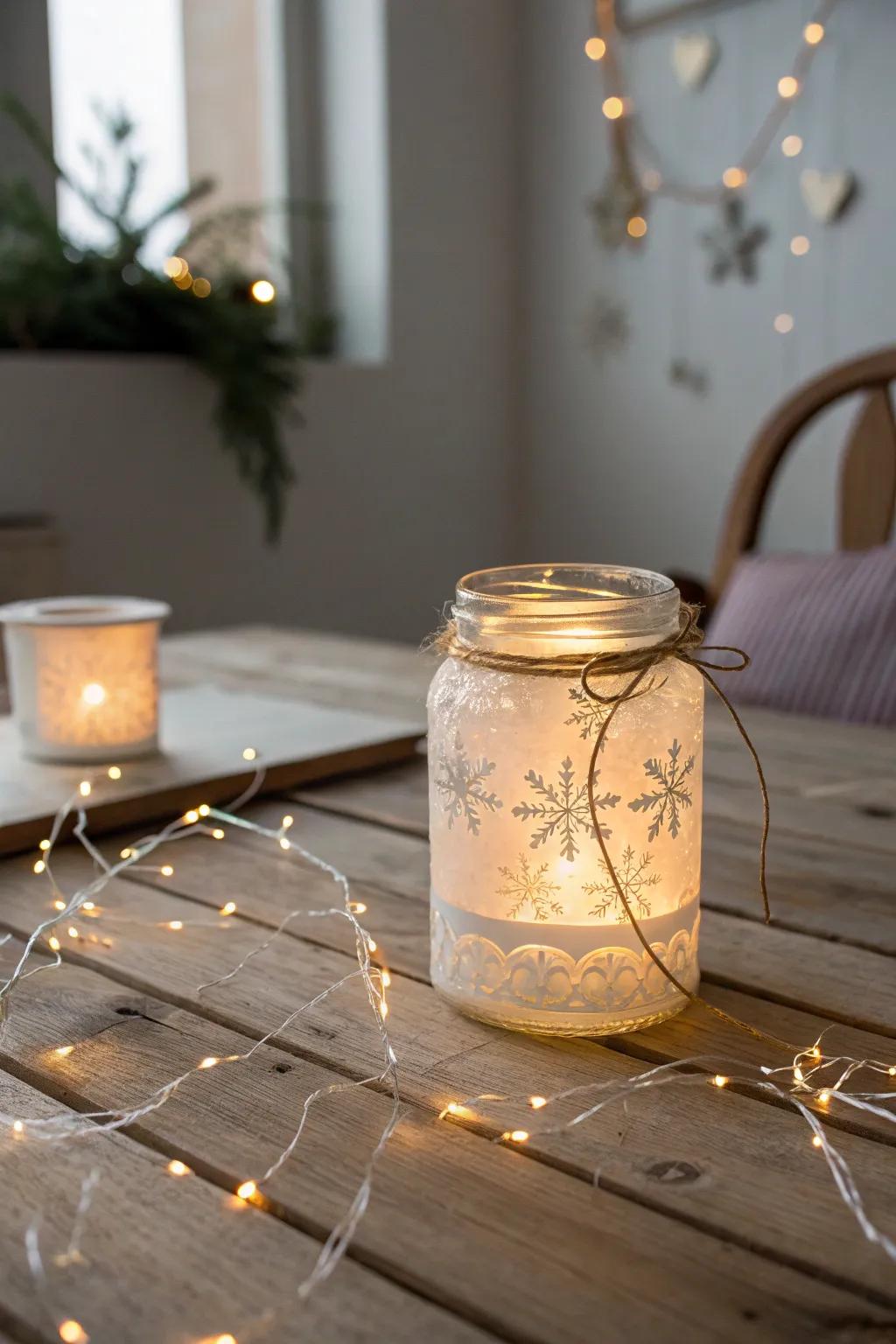 Enchant your home with the warm glow of DIY mason jar luminaries this Christmas. #HandcraftedHolidays