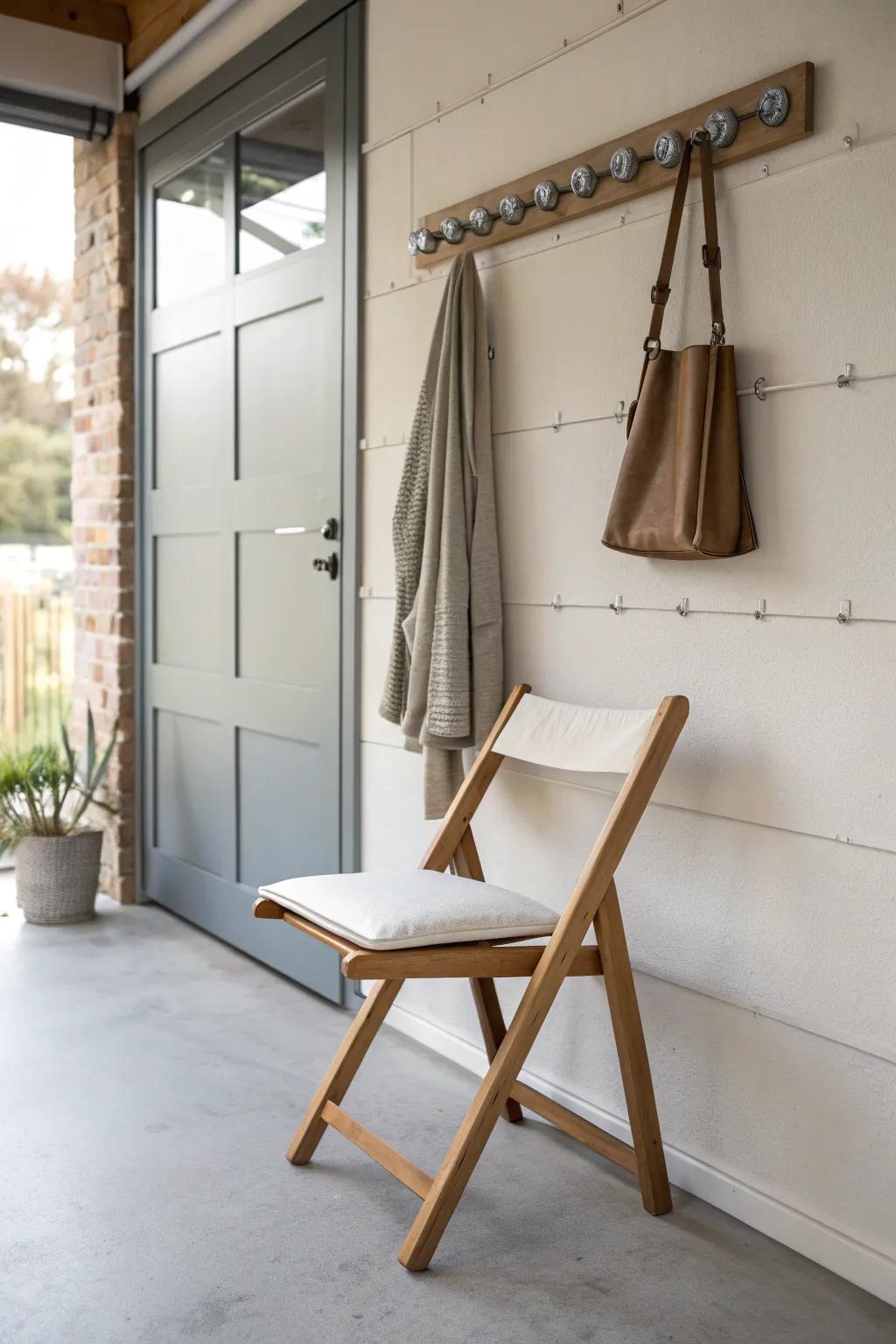 Elevate your garage organization with chic wall hooks for a stylish and functional storage solution.