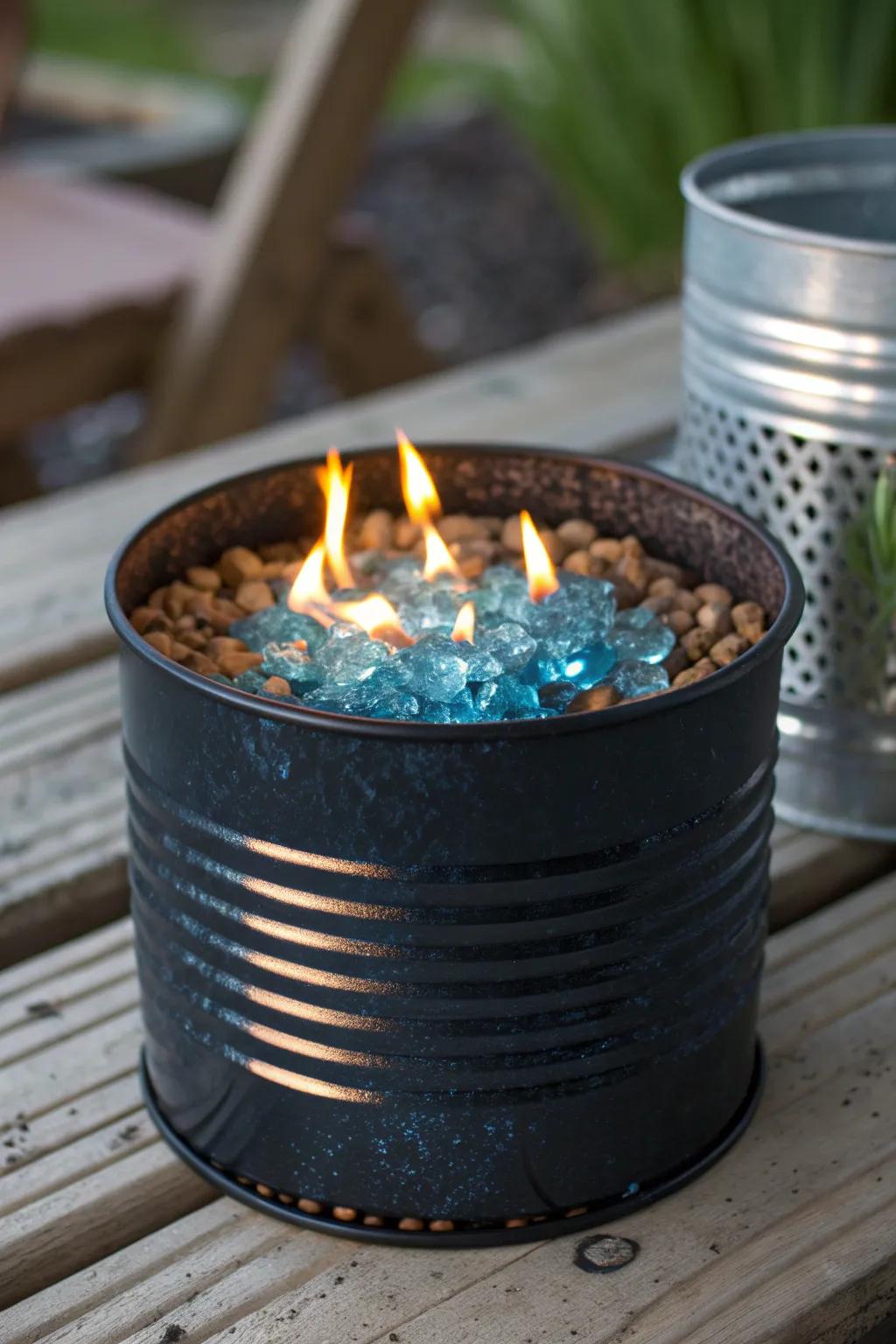 Turn the ordinary into extraordinary with this upcycled metal can fire pit, perfect for adding a handcrafted touch to your space.