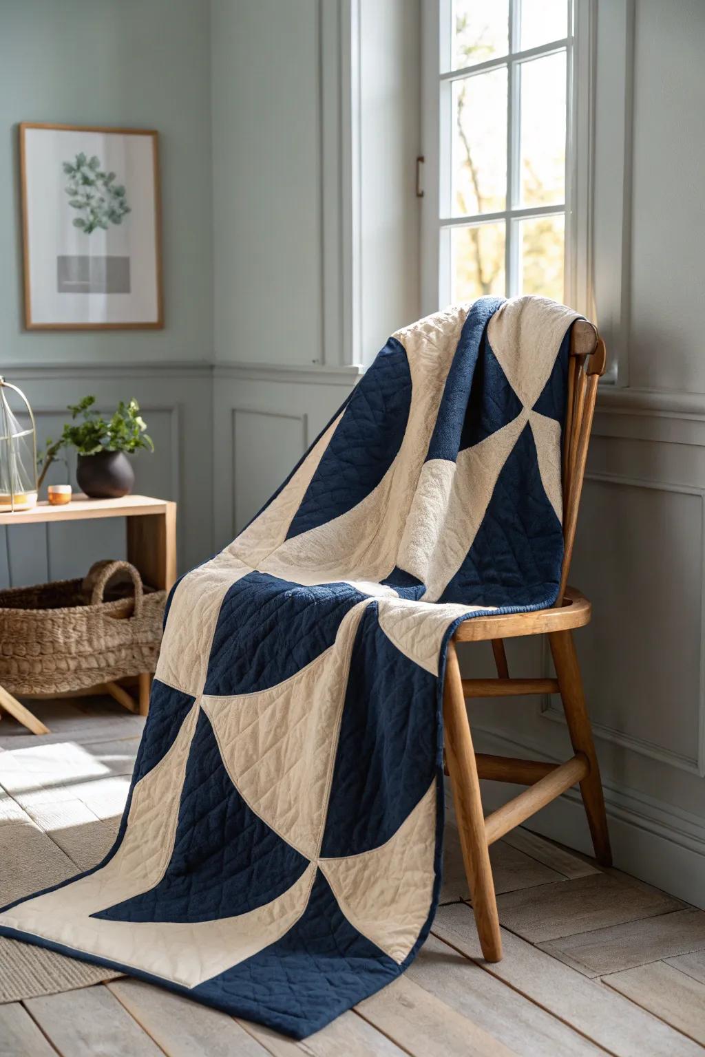 Elevate your space with a striking two-color quilt—where simplicity meets Scandinavian charm.