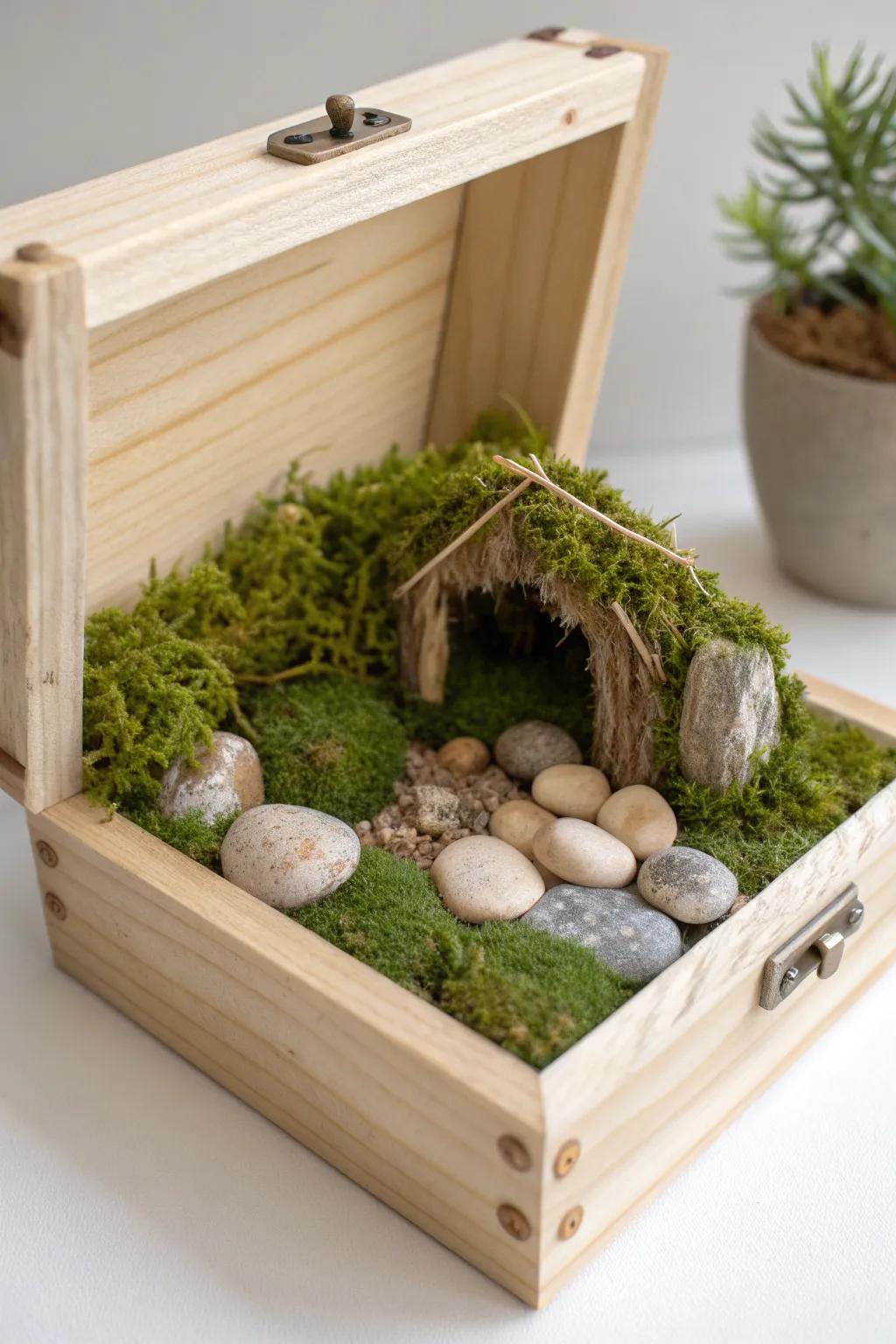 Embrace the beauty of simplicity with this nature-inspired tomb diorama, a perfect blend of Scandinavian minimalism and boho charm.
