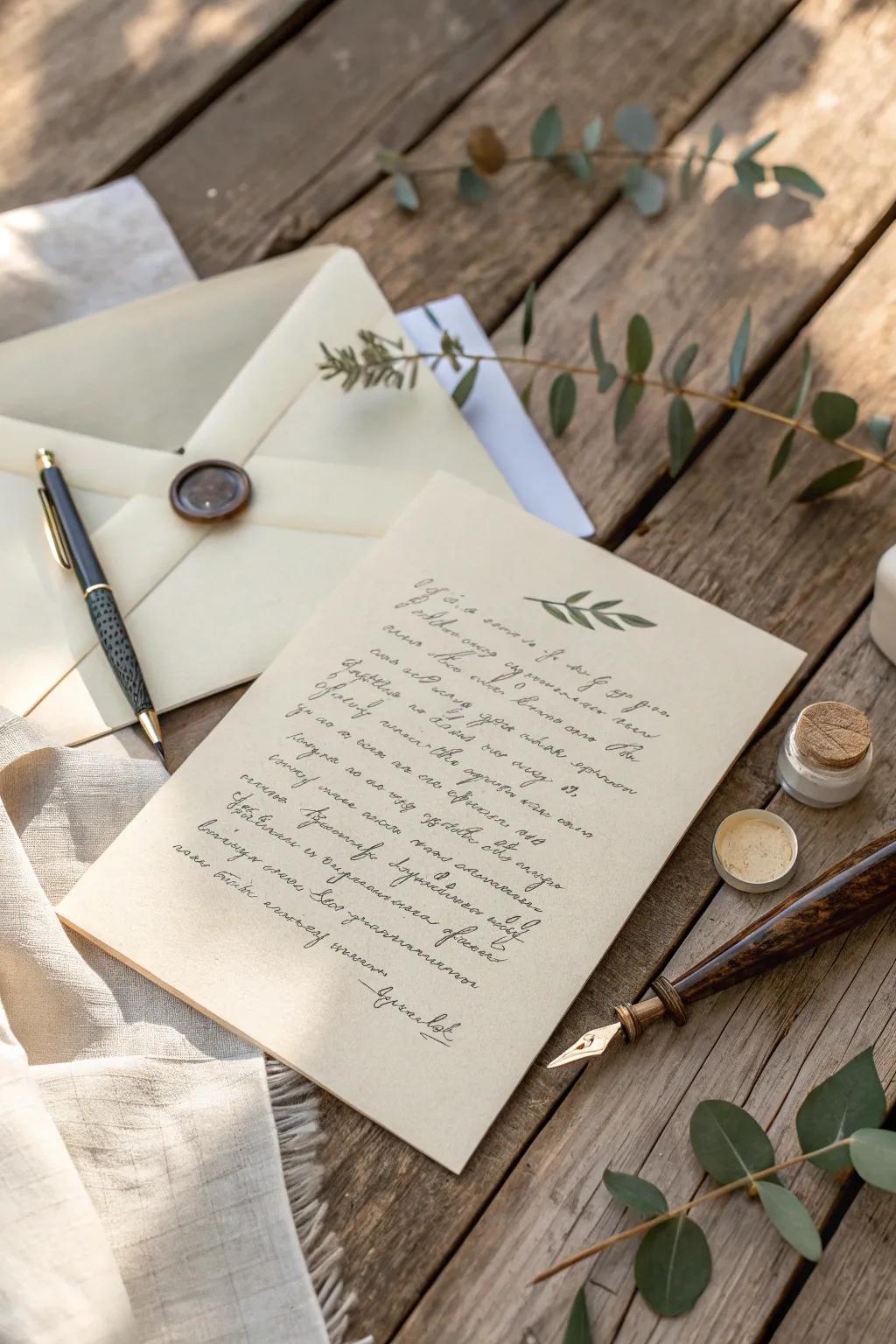 Capture the timeless beauty of a heartfelt letter, a meaningful gift from the heart.