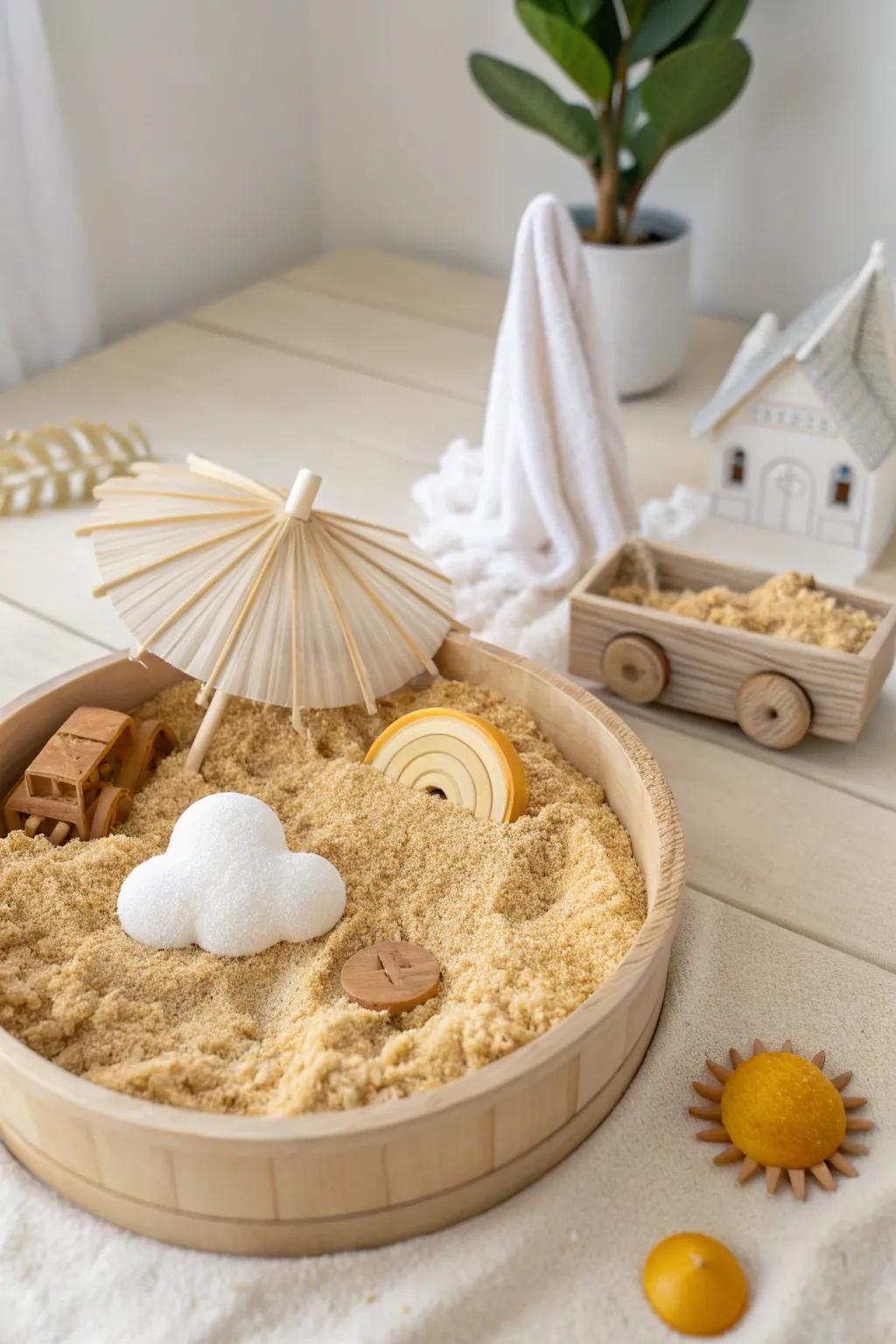 Explore the magic of weather with a touch of boho charm in this Weather Wonders Sensory Bin.